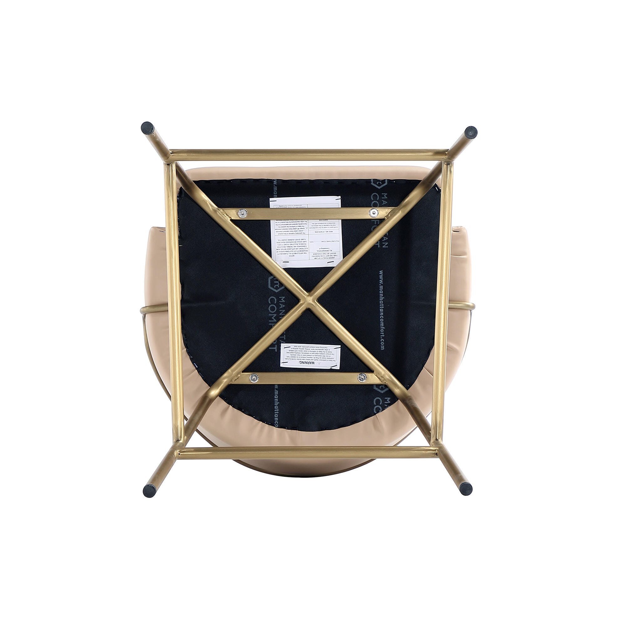 Manhattan Comfort Gracie Bar Height Bar Stool, Tan/Gold, large