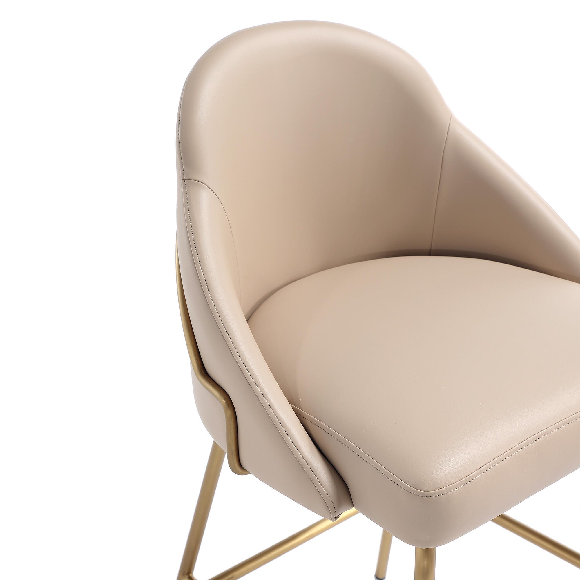 Manhattan Comfort Gracie Bar Height Bar Stool, Tan/Gold, large
