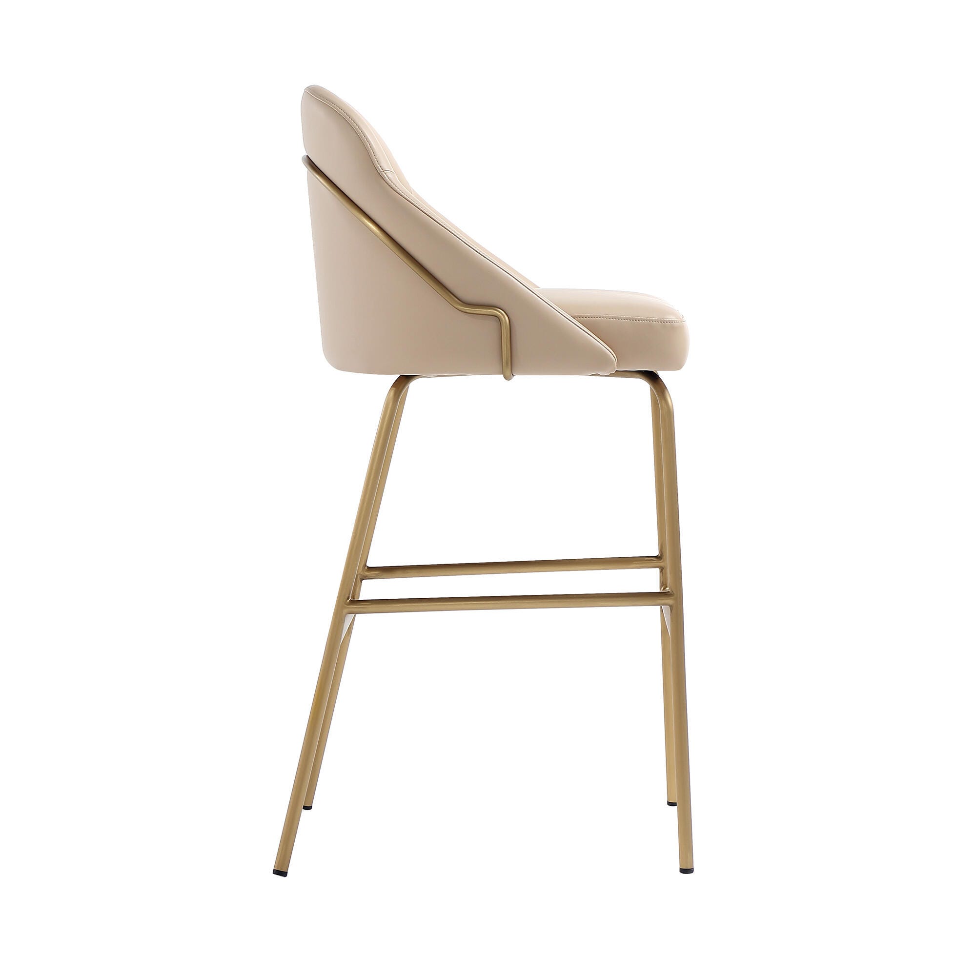 Manhattan Comfort Gracie Bar Height Bar Stool, Tan/Gold, large