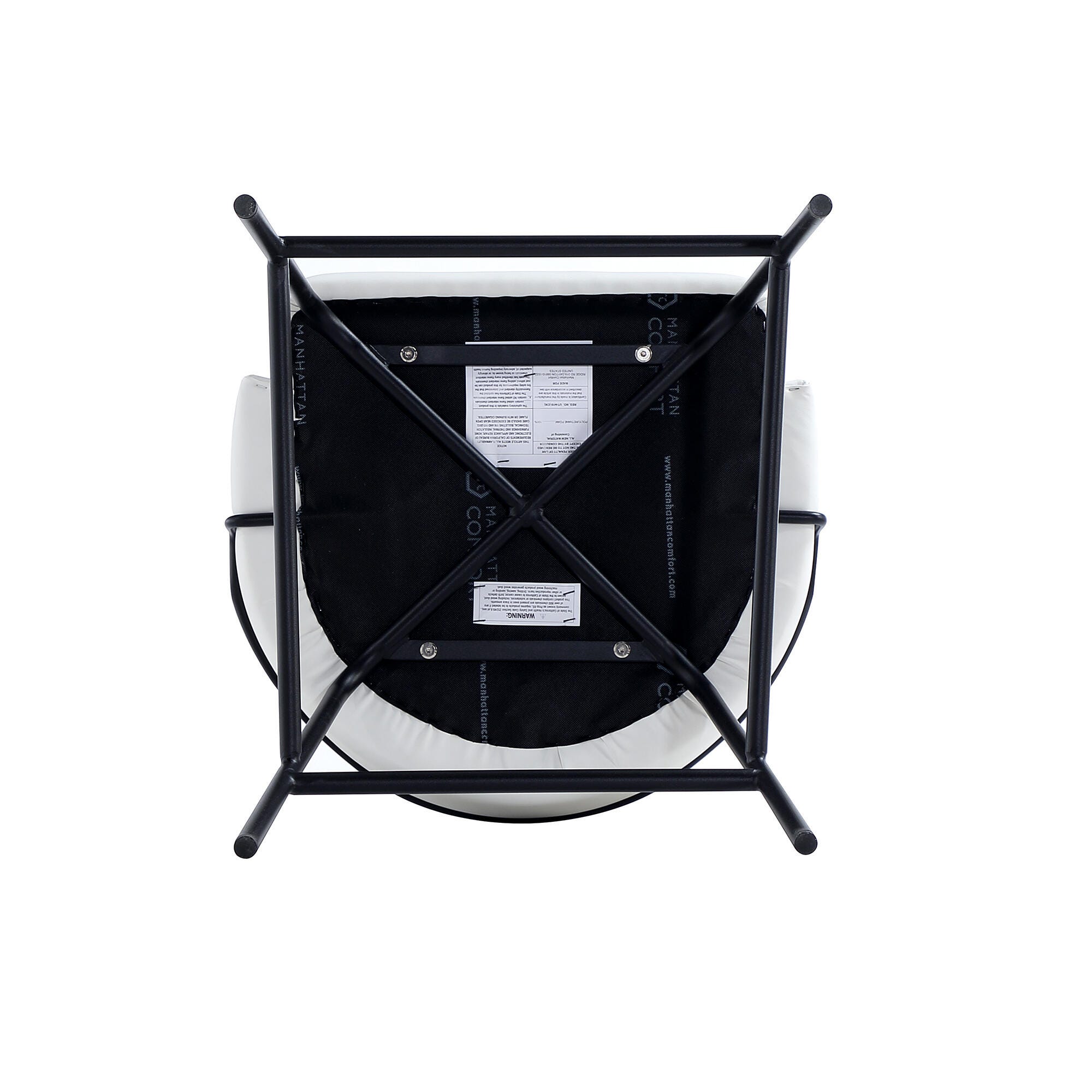 Manhattan Comfort Gracie Bar Height Bar Stool, White/Black, large