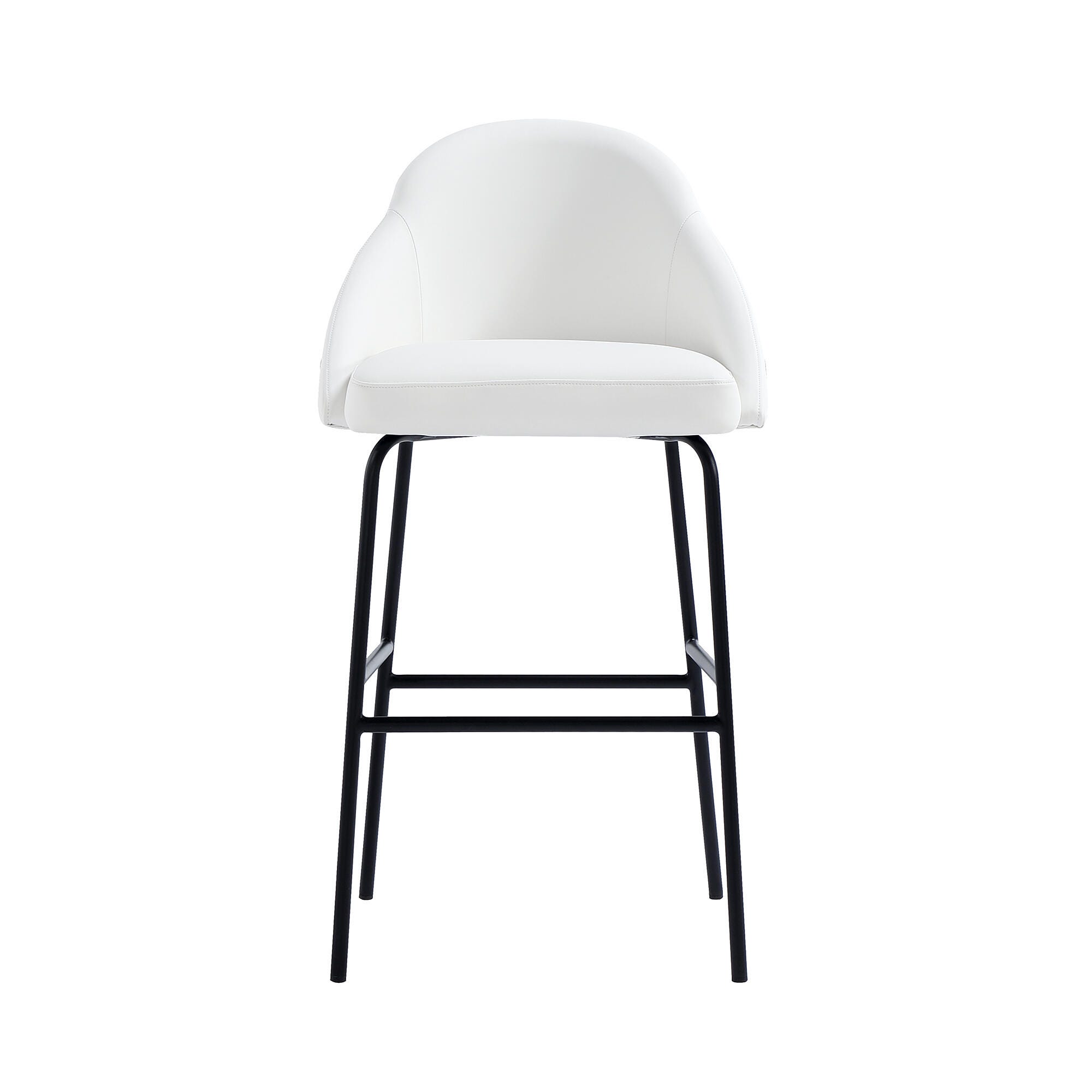 Manhattan Comfort Gracie Bar Height Bar Stool, White/Black, large