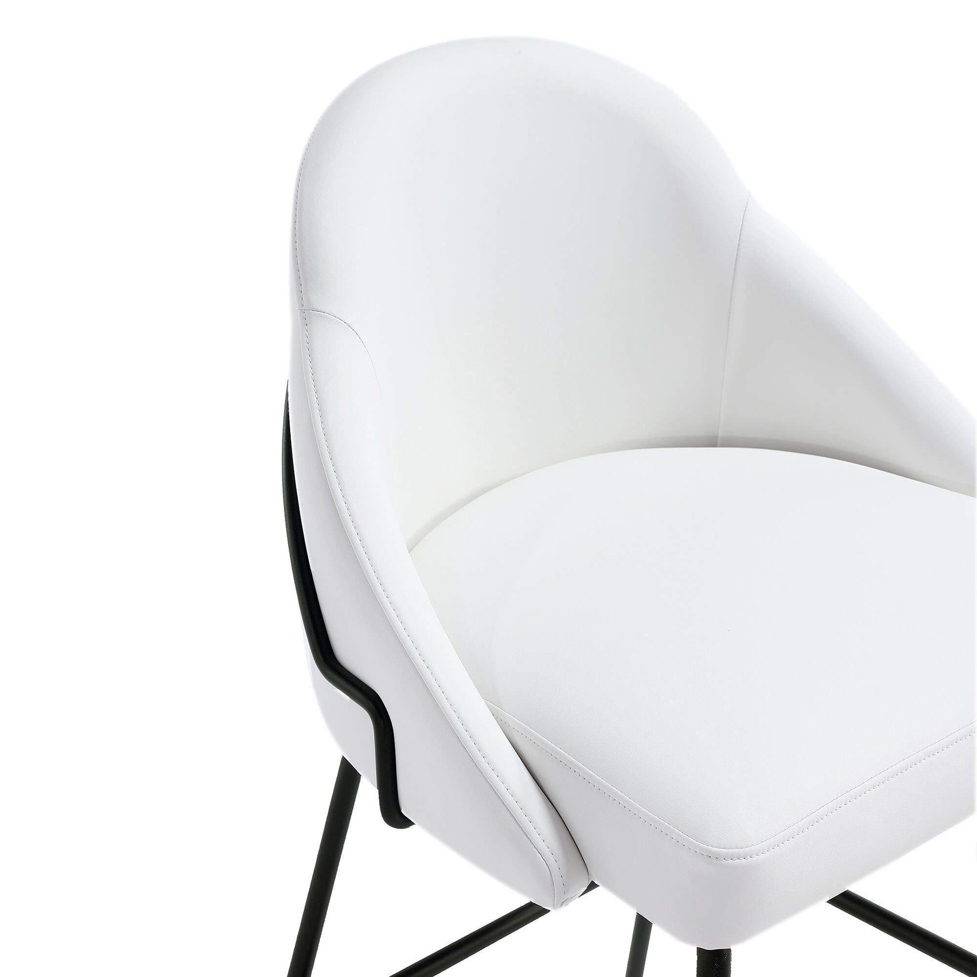 Manhattan Comfort Gracie Bar Height Bar Stool, White/Black, large