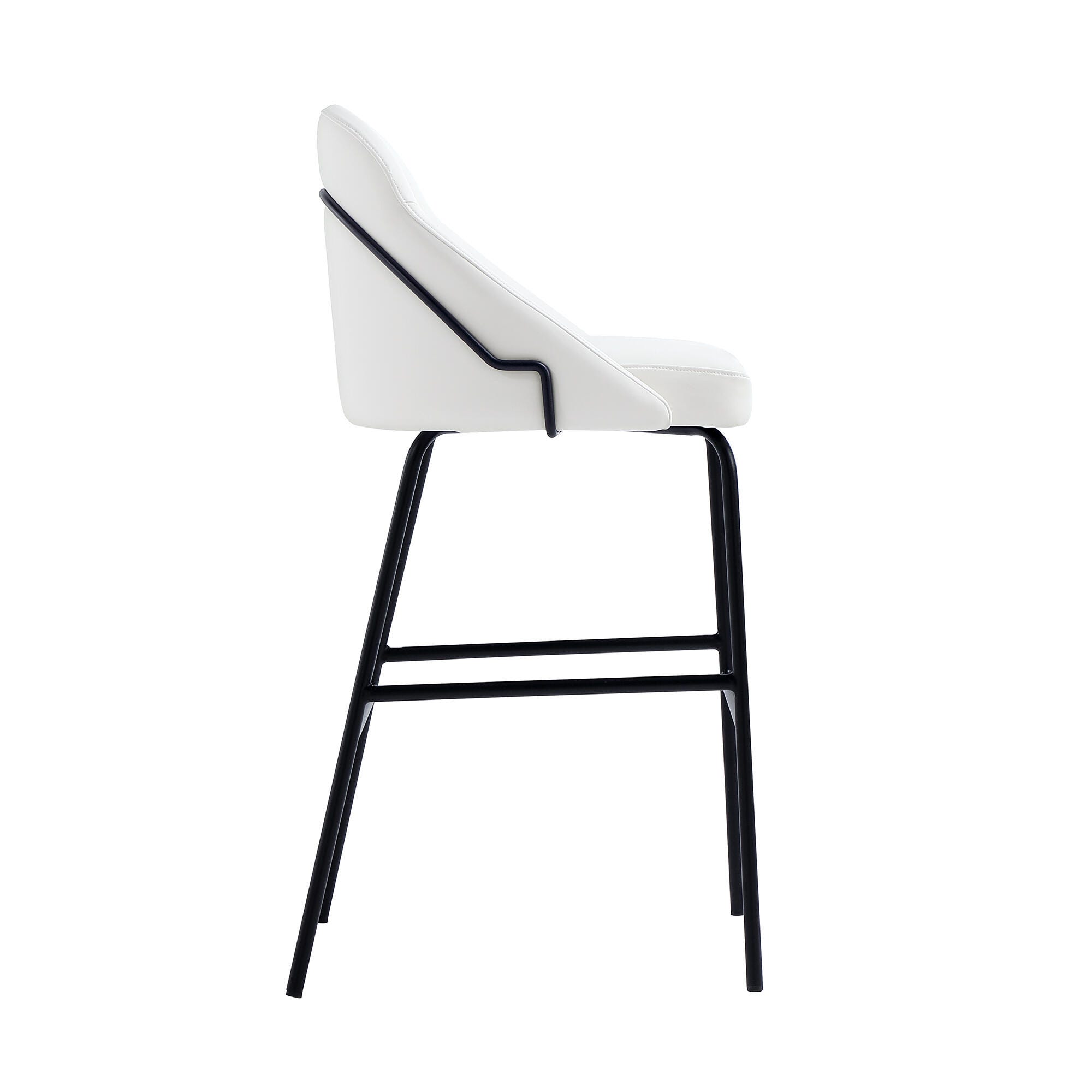 Manhattan Comfort Gracie Bar Height Bar Stool, White/Black, large