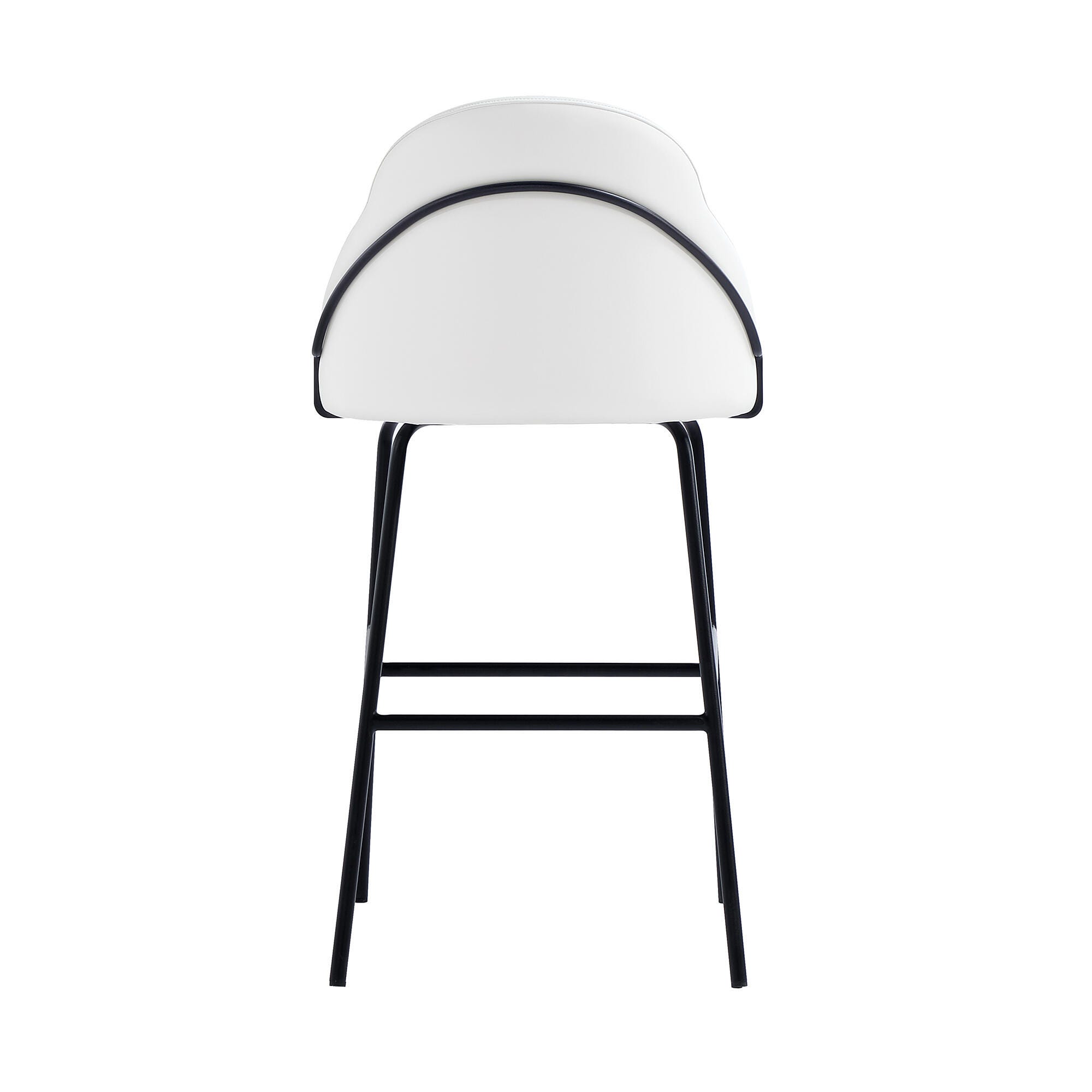 Manhattan Comfort Gracie Bar Height Bar Stool, White/Black, large
