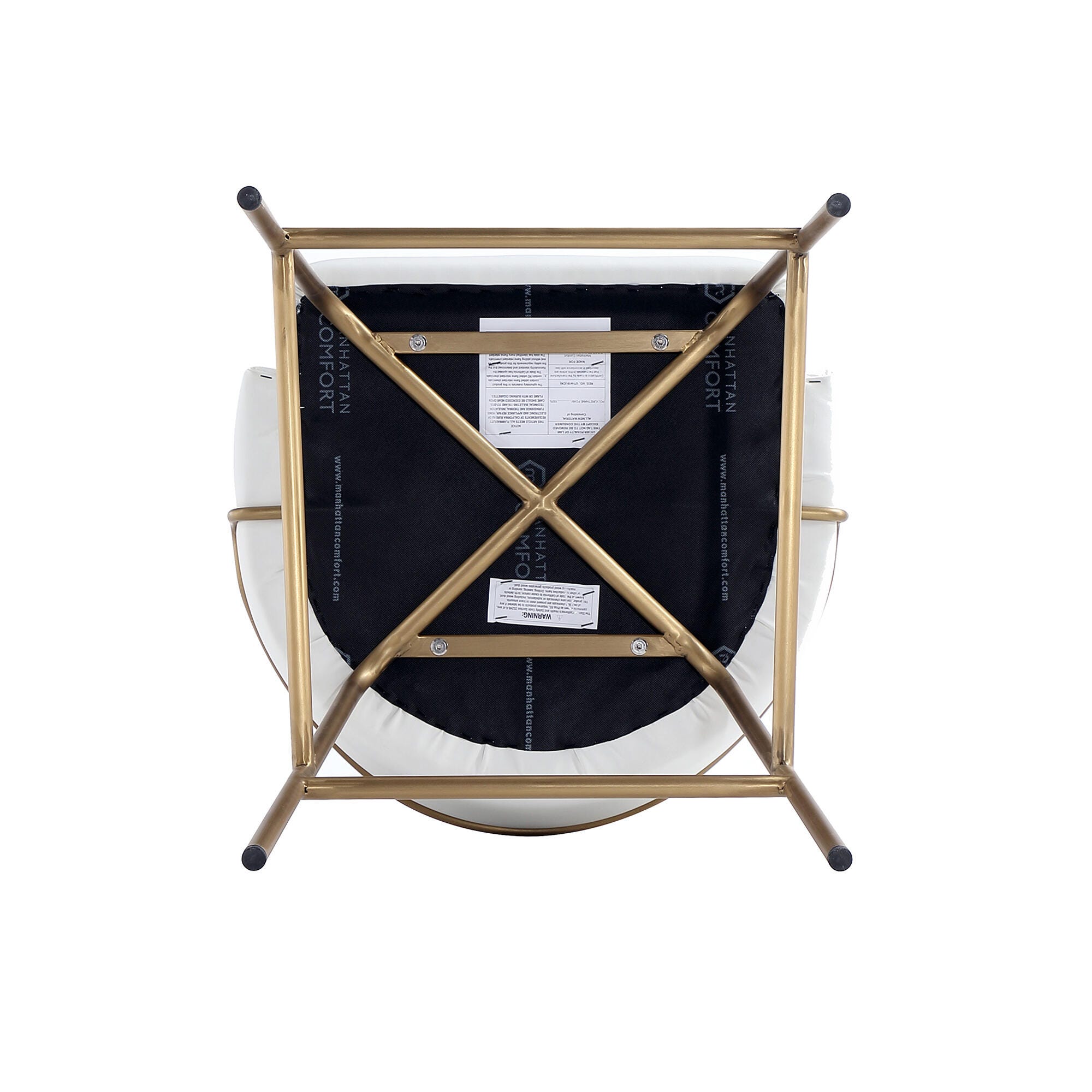 Manhattan Comfort Gracie Bar Height Bar Stool, White/Gold, large