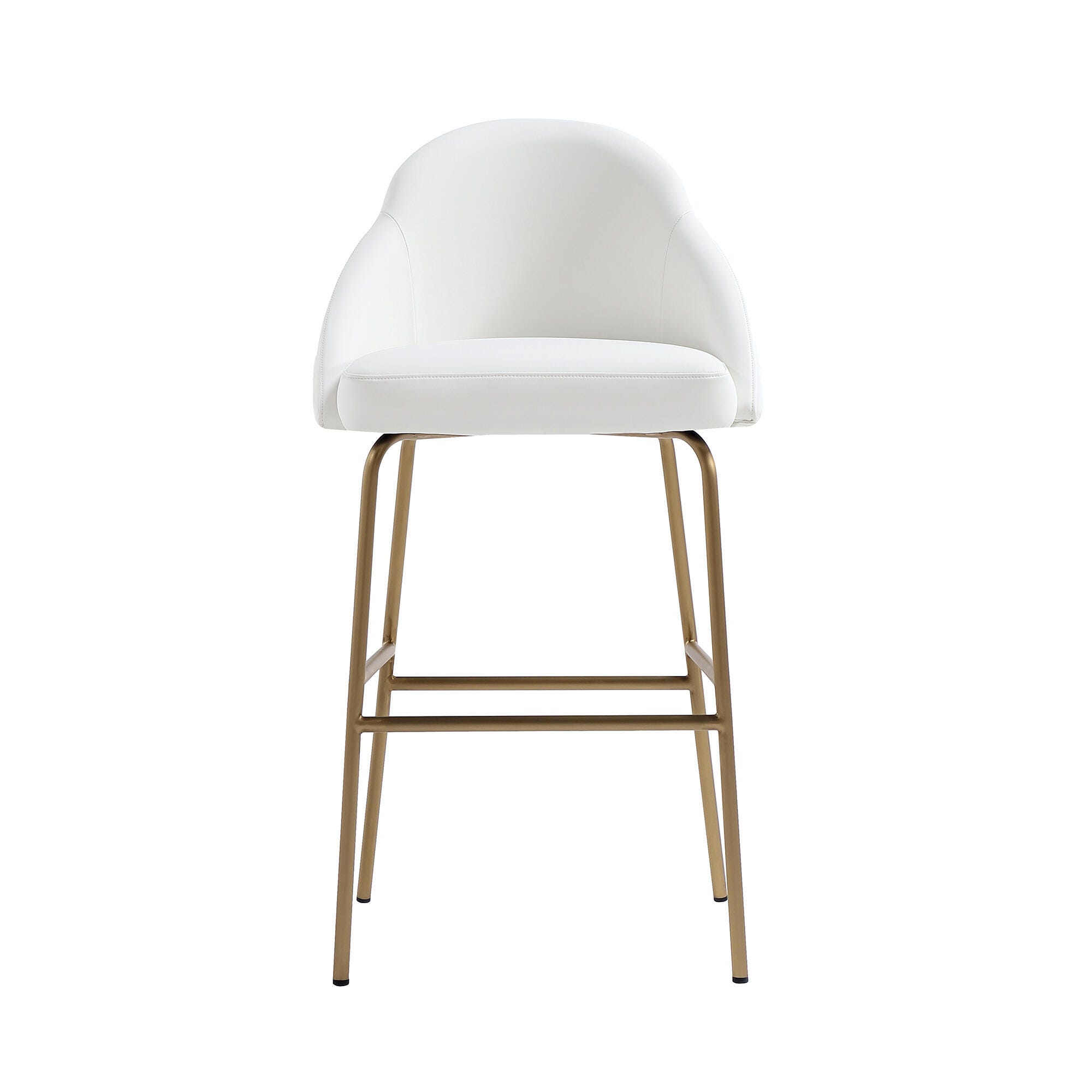 Manhattan Comfort Gracie Bar Height Bar Stool, White/Gold, large