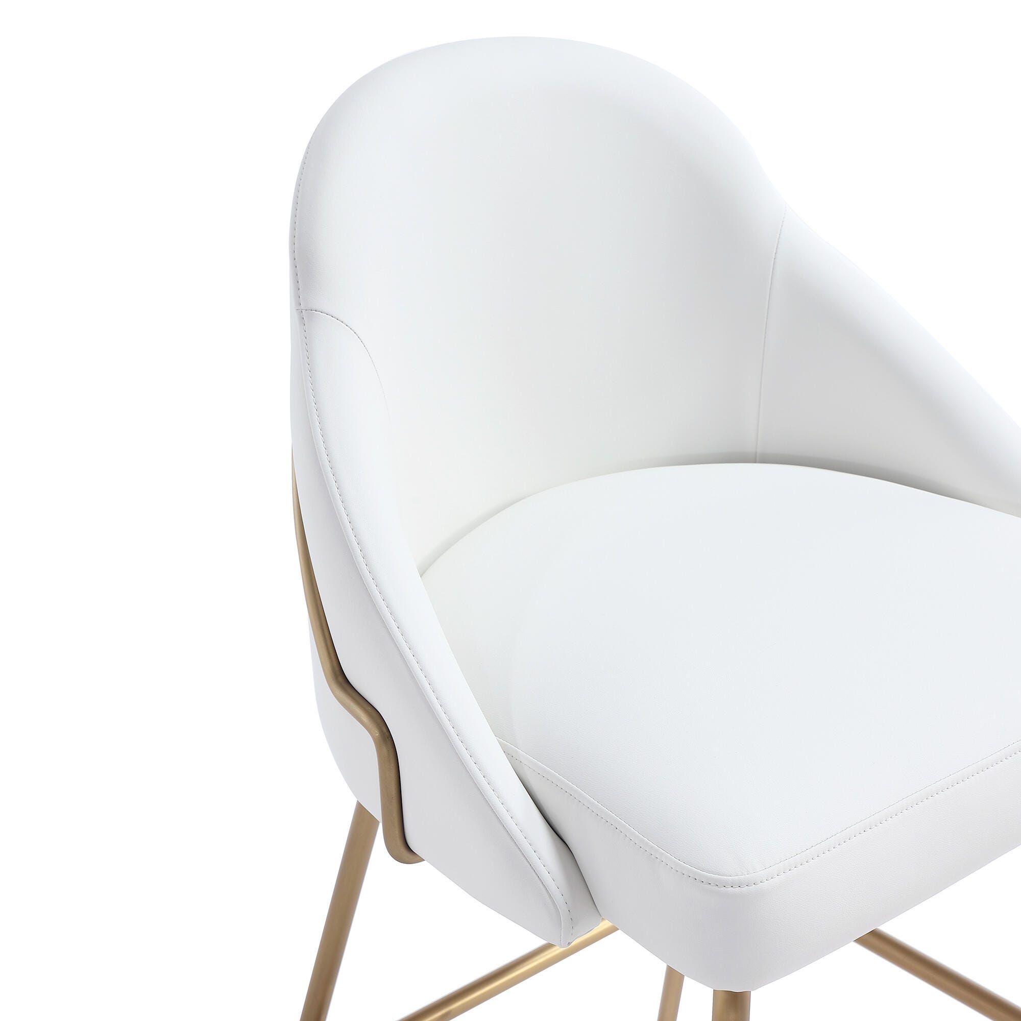 Manhattan Comfort Gracie Bar Height Bar Stool, White/Gold, large
