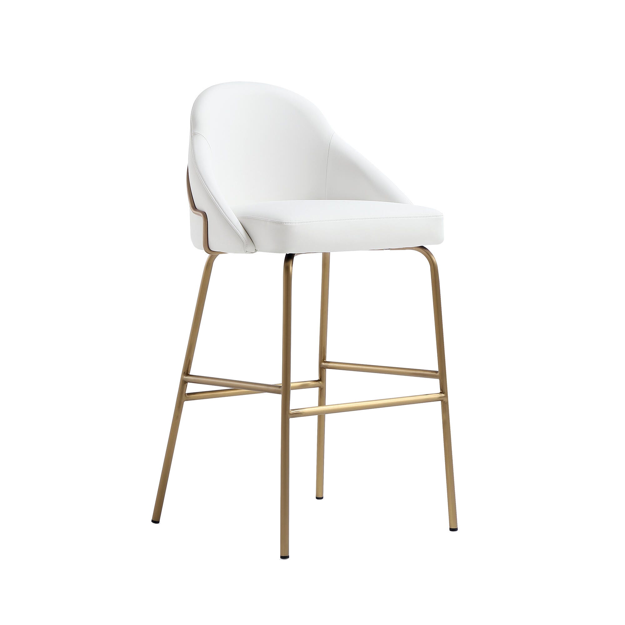 Manhattan Comfort Gracie Bar Height Bar Stool, White/Gold, large
