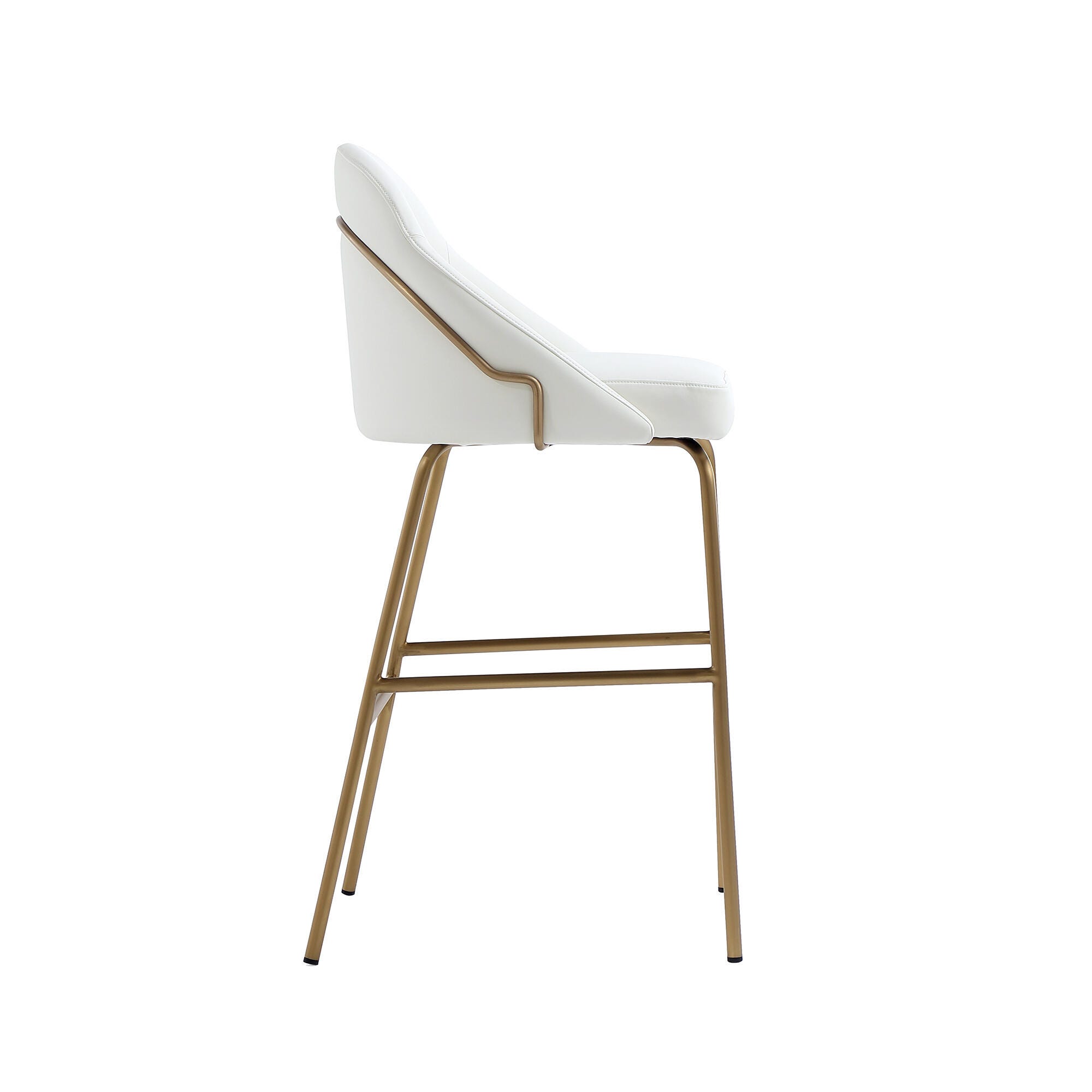 Manhattan Comfort Gracie Bar Height Bar Stool, White/Gold, large