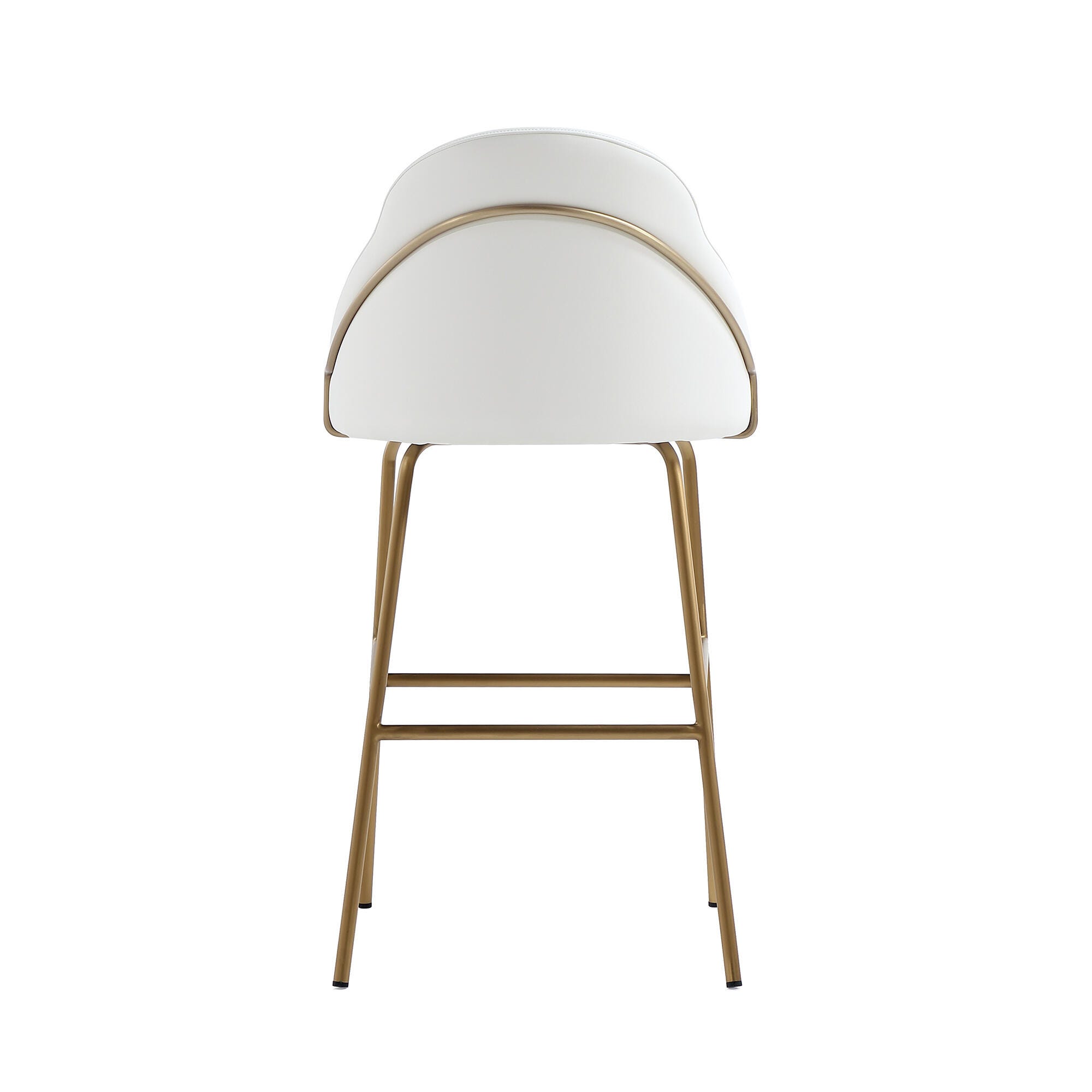 Manhattan Comfort Gracie Bar Height Bar Stool, White/Gold, large
