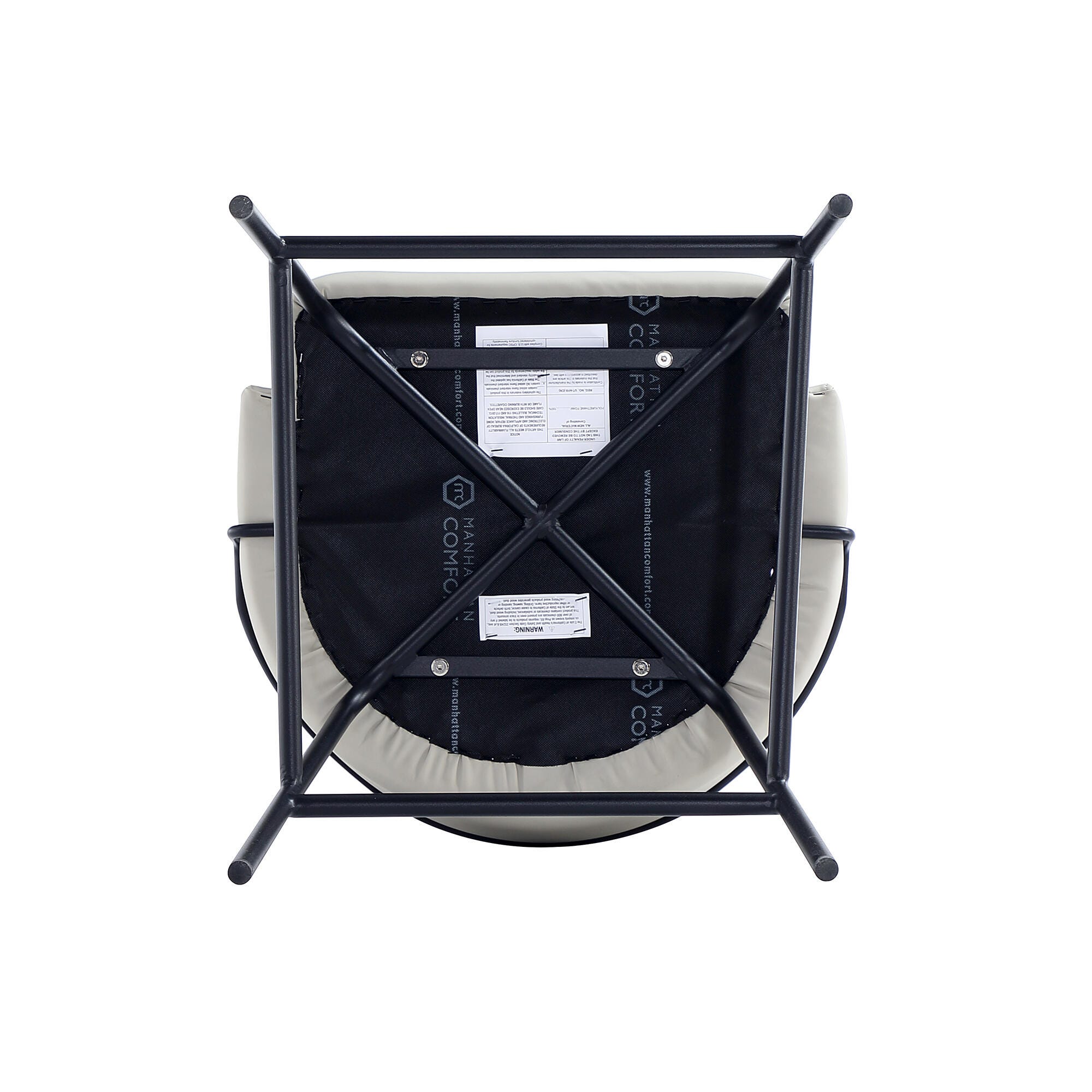 Manhattan Comfort Gracie Counter Height Bar Stool, Stone/Black, large