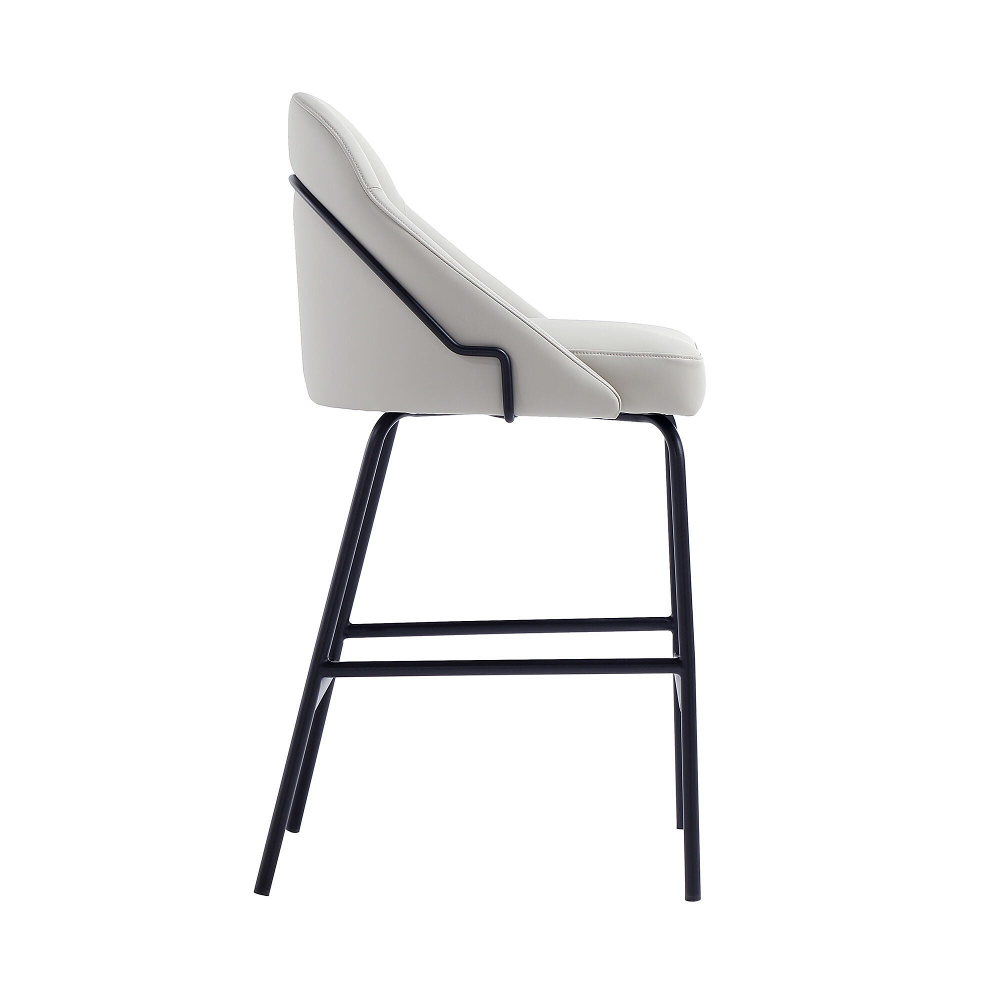 Manhattan Comfort Gracie Counter Height Bar Stool, Stone/Black, large