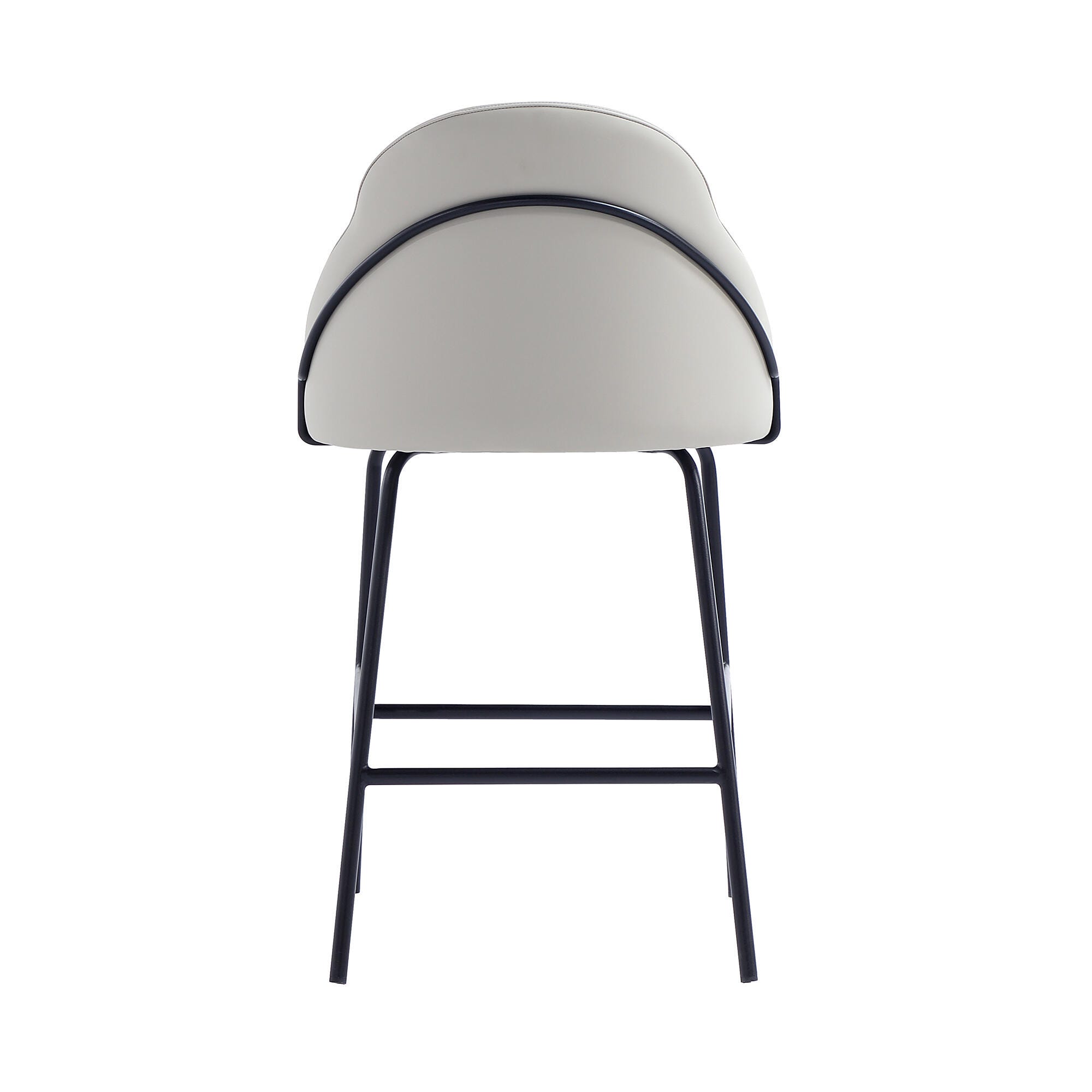 Manhattan Comfort Gracie Counter Height Bar Stool, Stone/Black, large