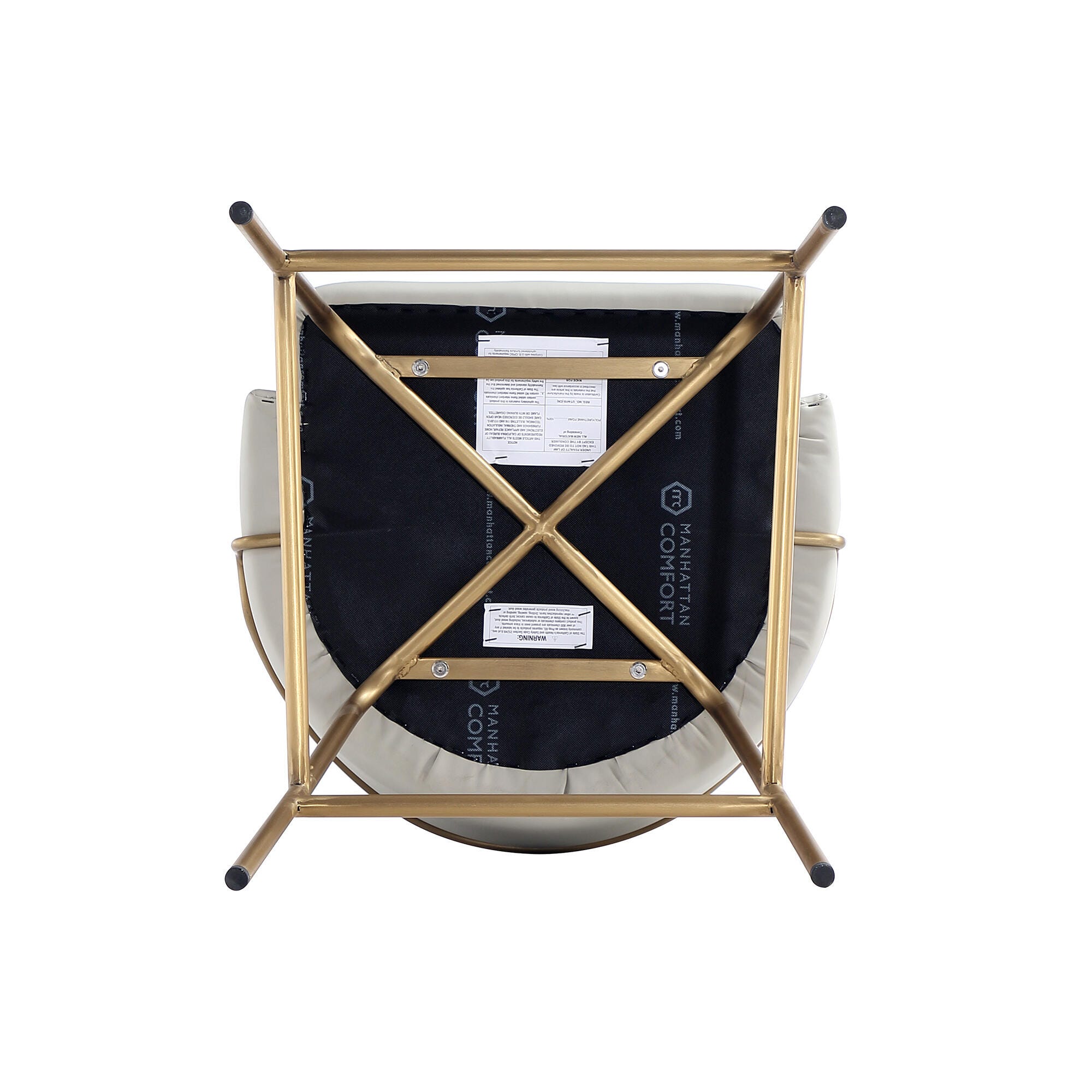 Manhattan Comfort Gracie Counter Height Bar Stool, Stone/Gold, large