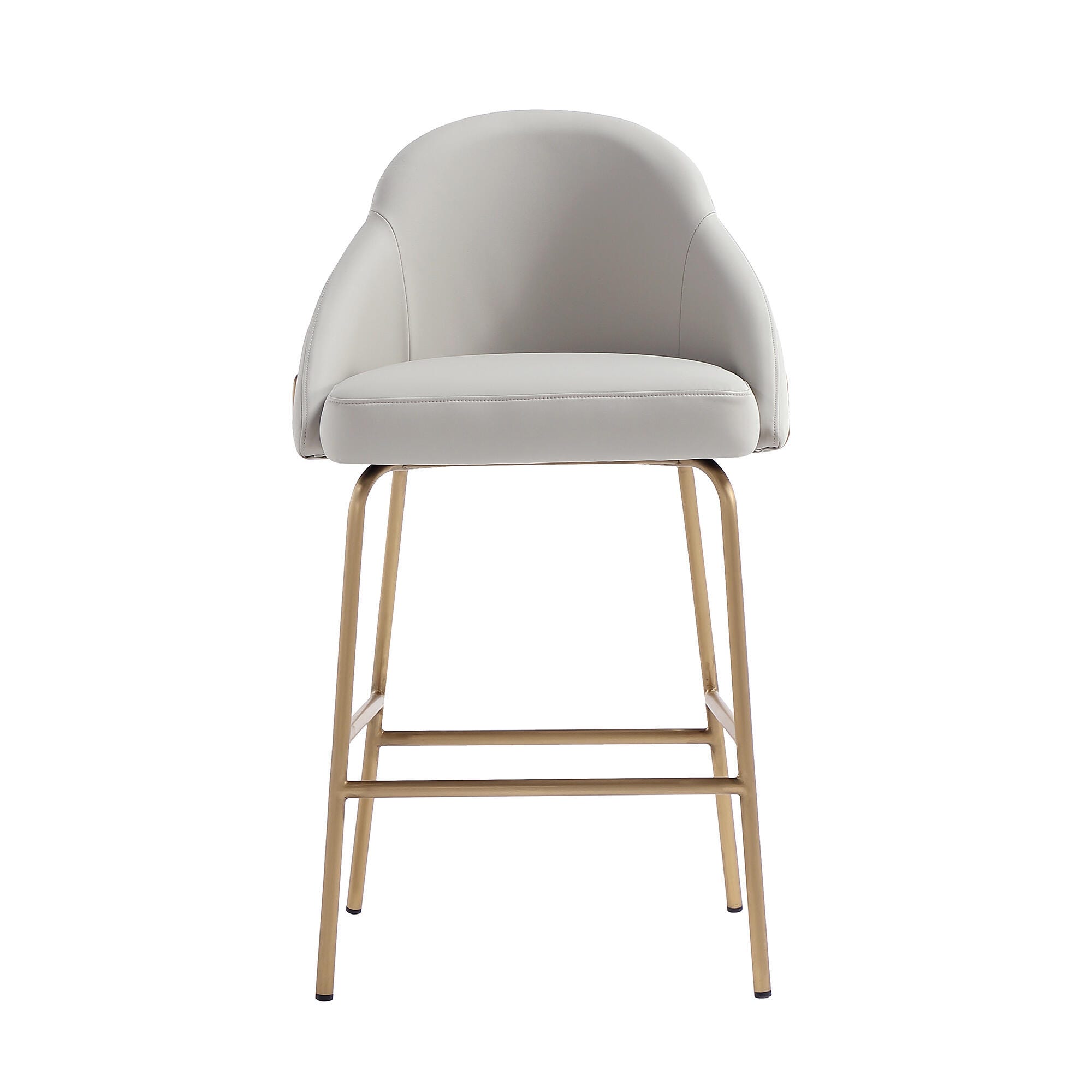 Manhattan Comfort Gracie Counter Height Bar Stool, Stone/Gold, large