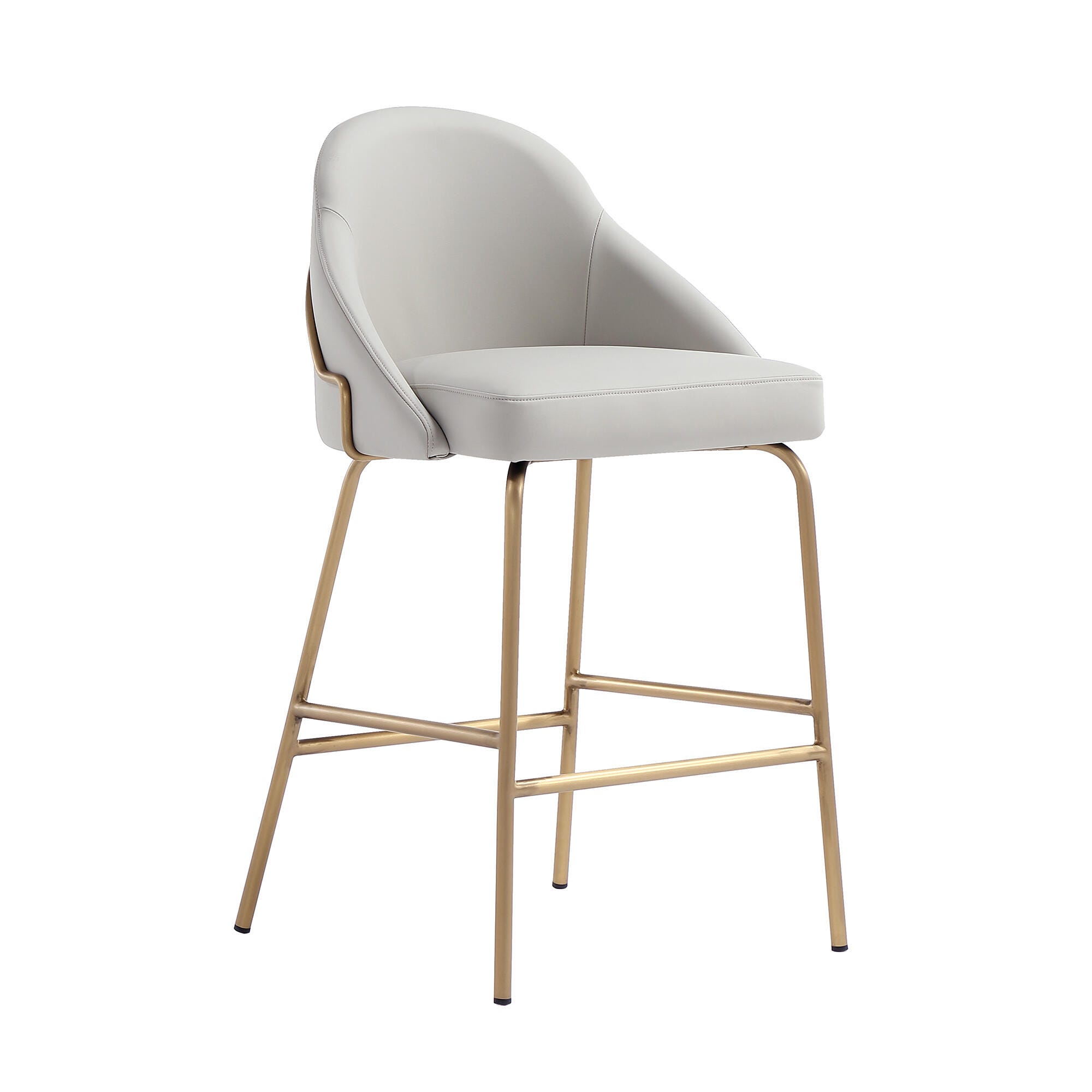 Manhattan Comfort Gracie Counter Height Bar Stool, Stone/Gold, large