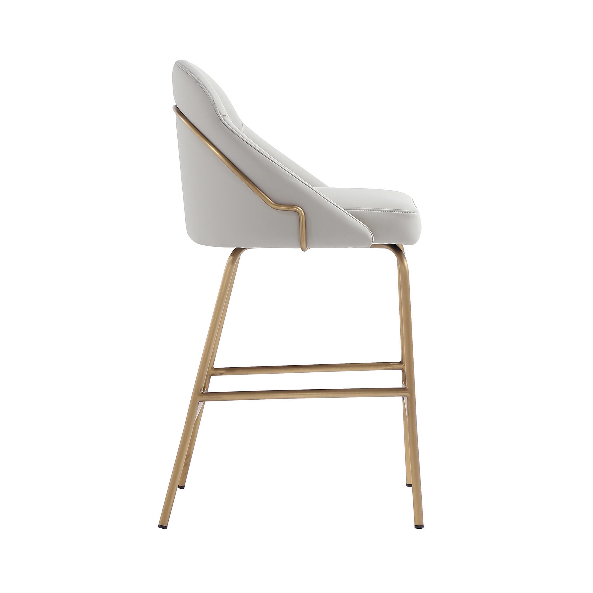Manhattan Comfort Gracie Counter Height Bar Stool, Stone/Gold, large
