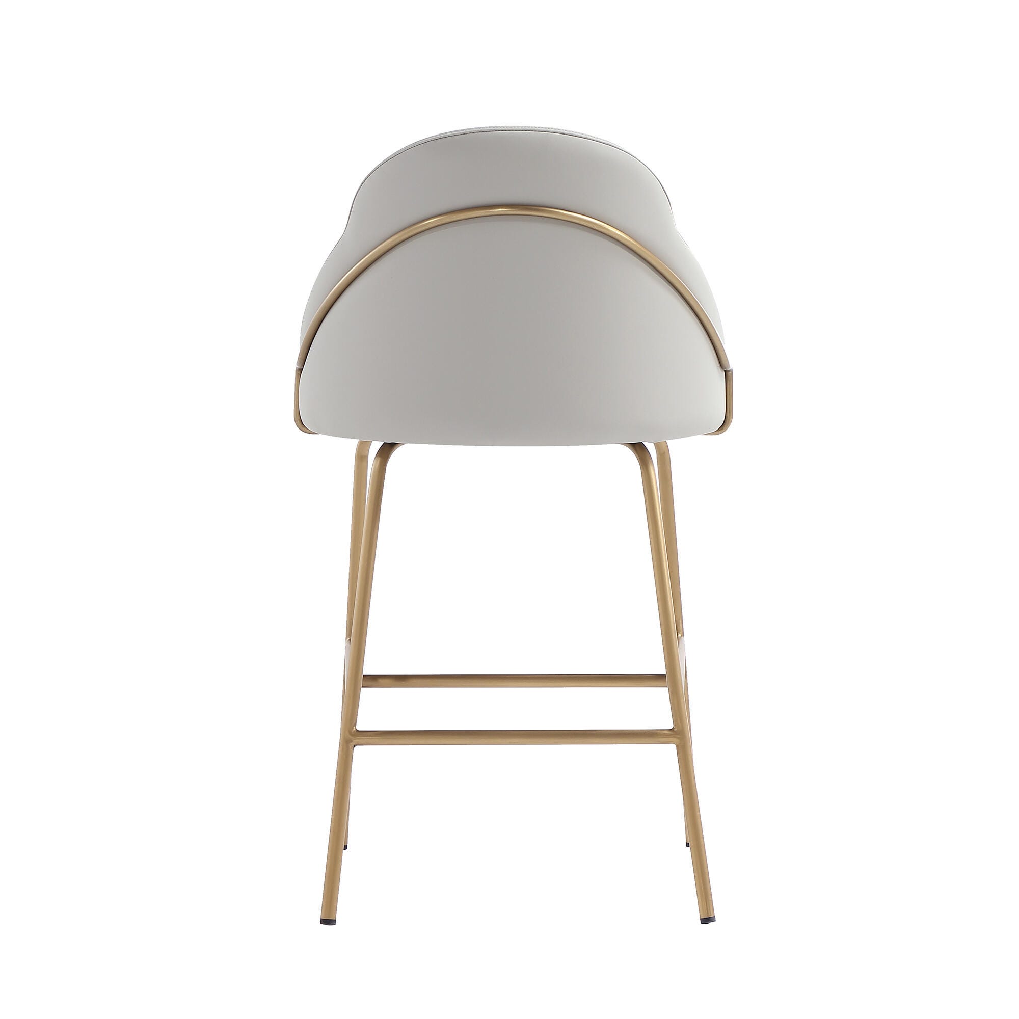 Manhattan Comfort Gracie Counter Height Bar Stool, Stone/Gold, large