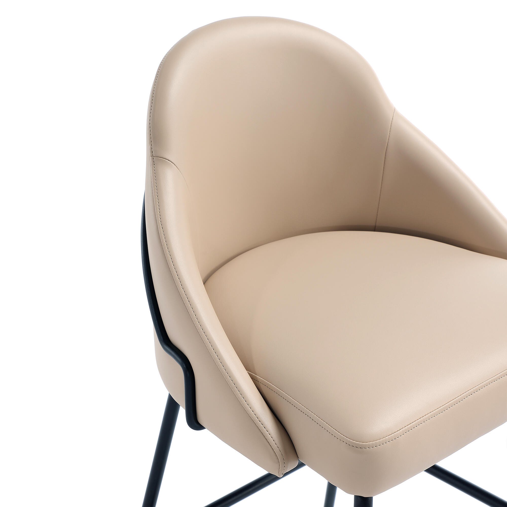 Manhattan Comfort Gracie Counter Height Bar Stool, Tan/Black, large