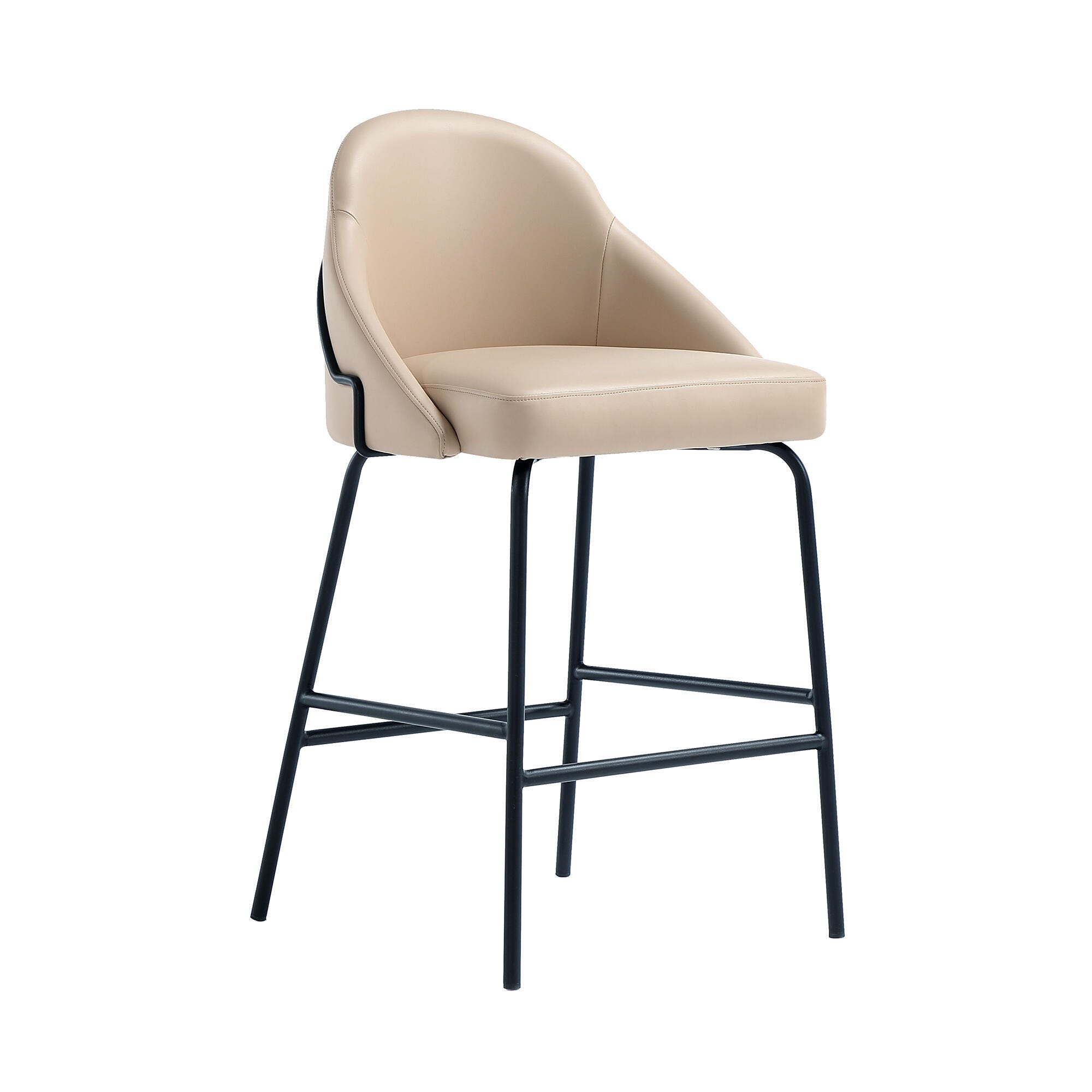 Manhattan Comfort Gracie Counter Height Bar Stool, Tan/Black, large