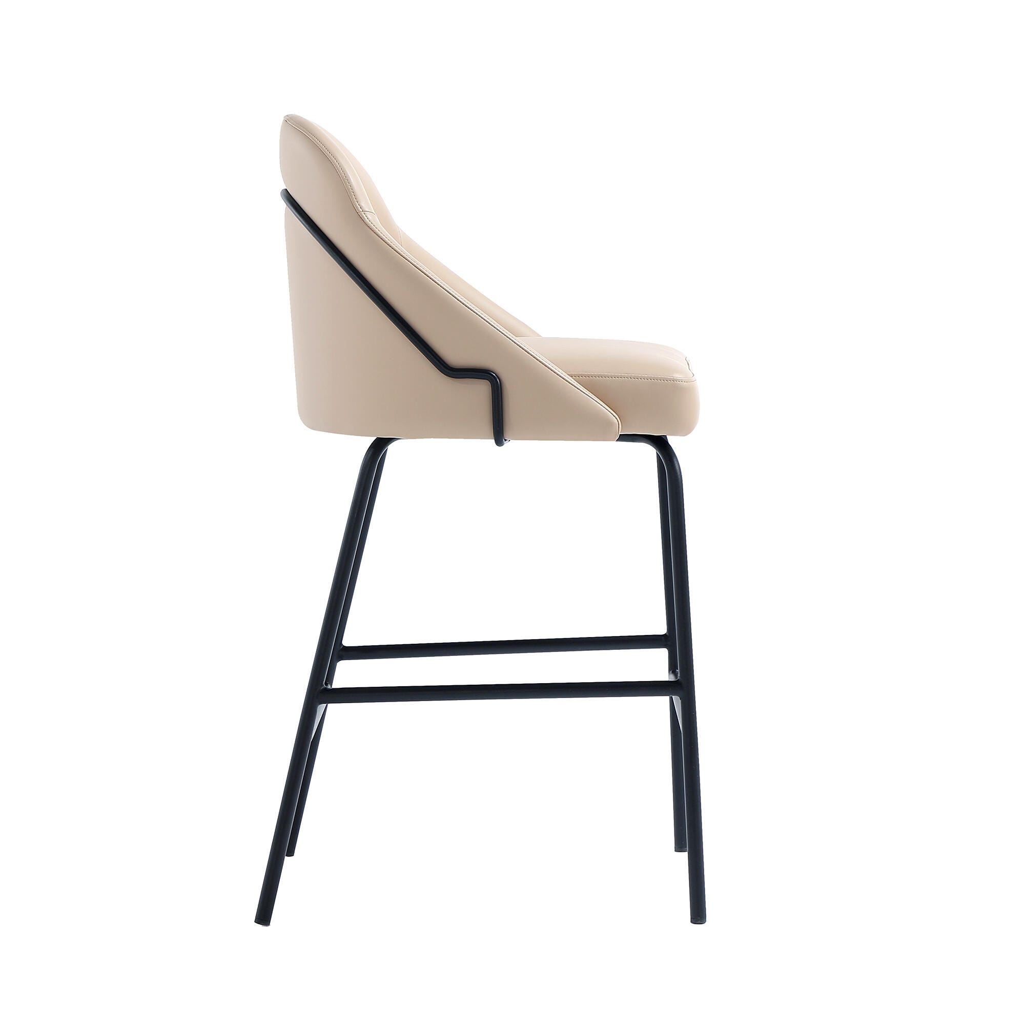 Manhattan Comfort Gracie Counter Height Bar Stool, Tan/Black, large