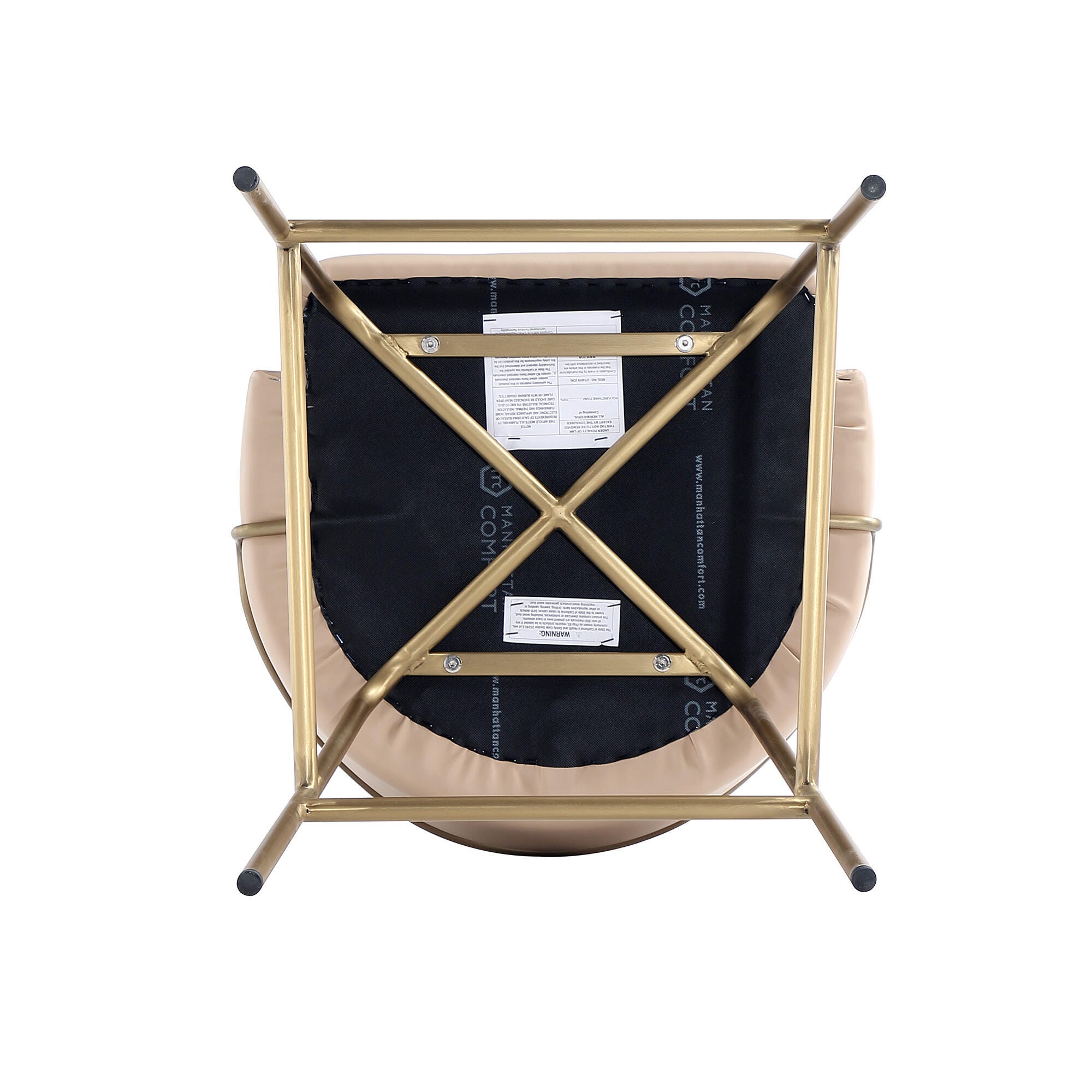 Manhattan Comfort Gracie Counter Height Bar Stool, Tan/Gold, large