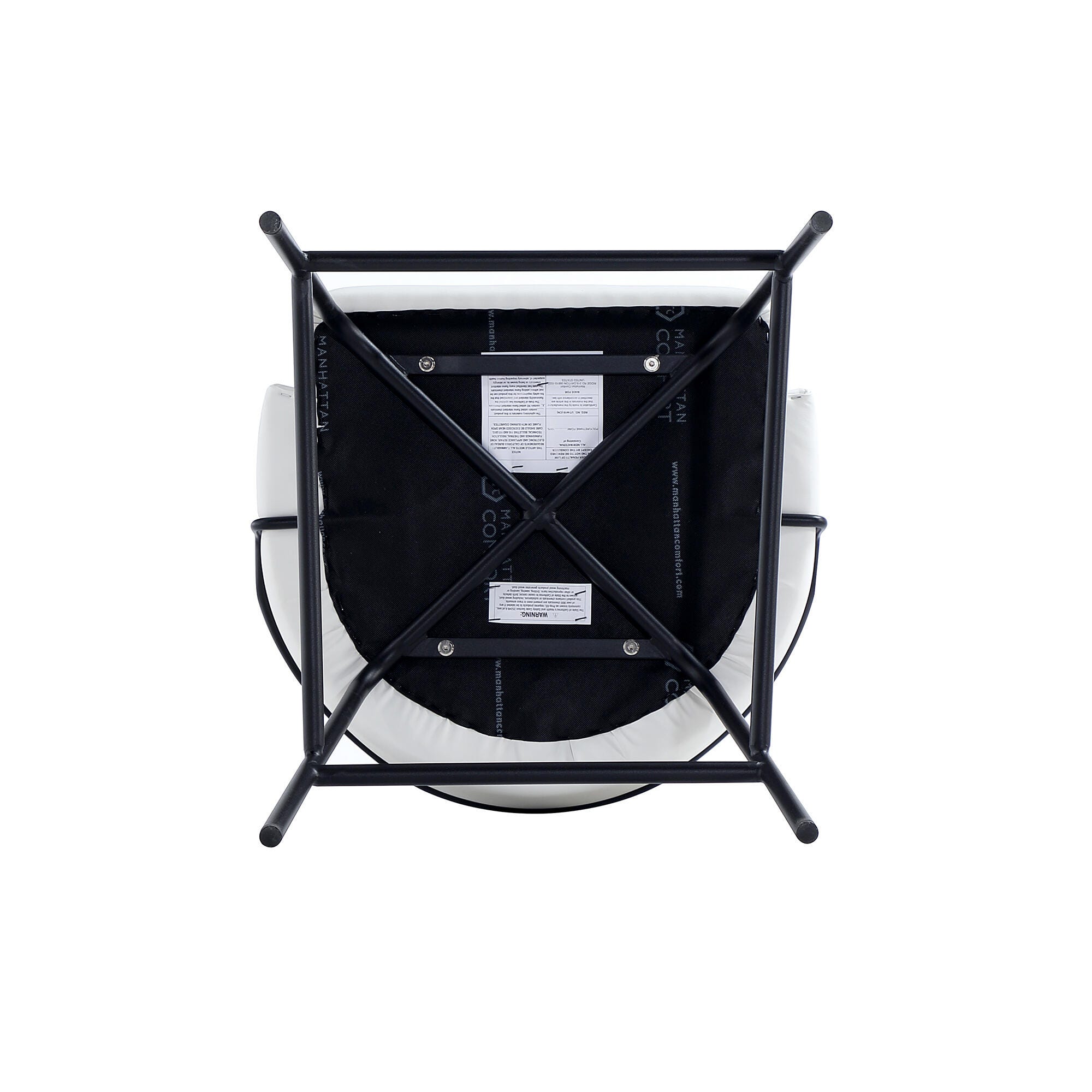 Manhattan Comfort Gracie Counter Height Bar Stool, White/Black, large