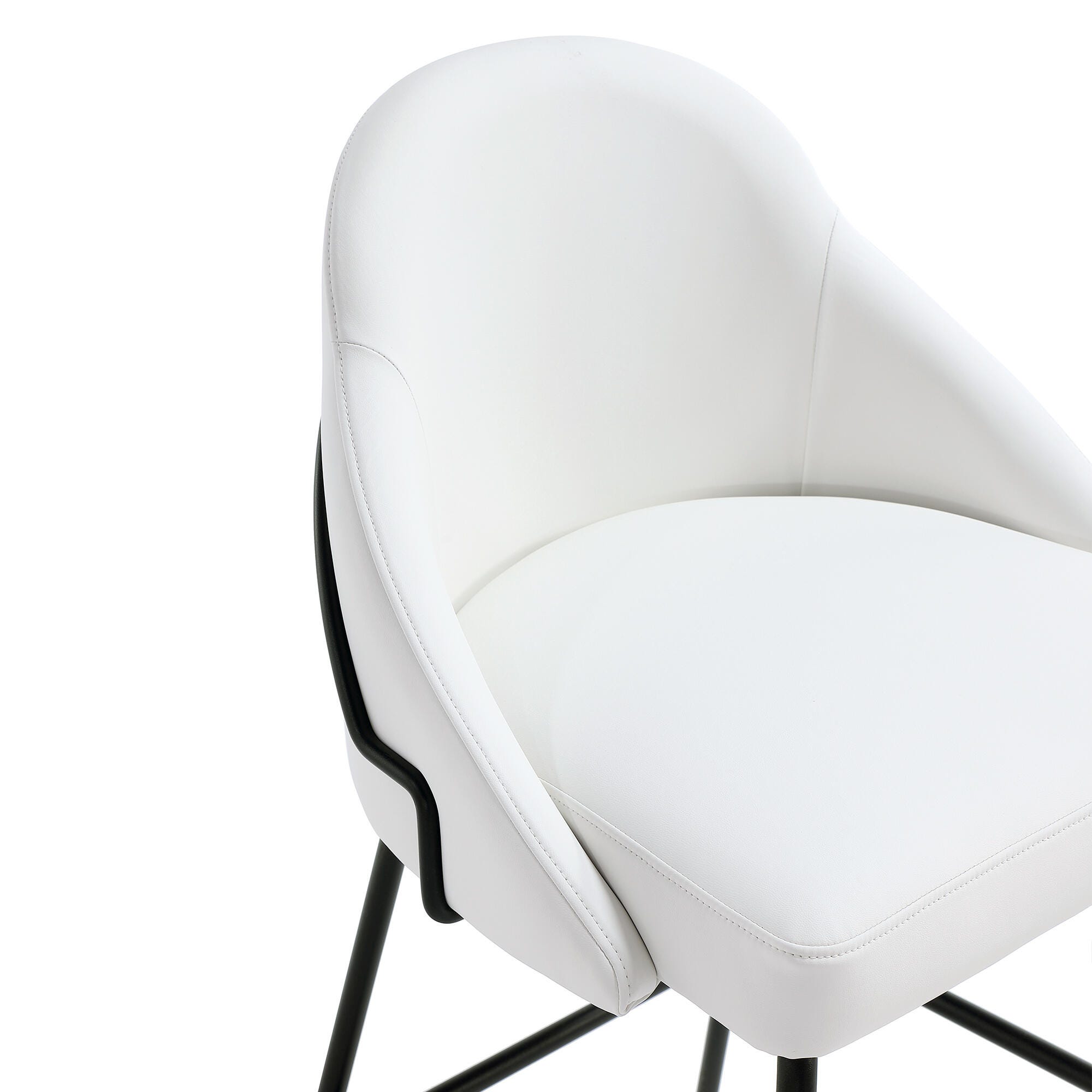 Manhattan Comfort Gracie Counter Height Bar Stool, White/Black, large