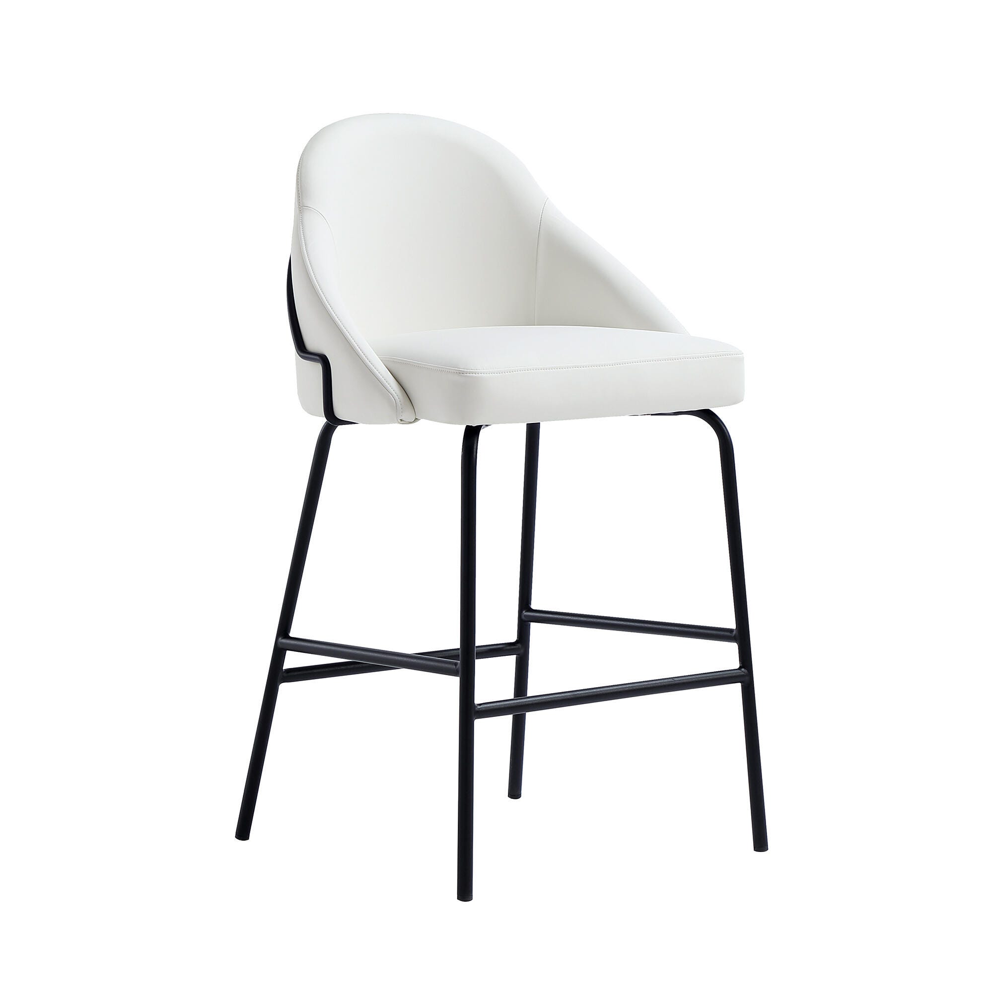 Manhattan Comfort Gracie Counter Height Bar Stool, White/Black, large