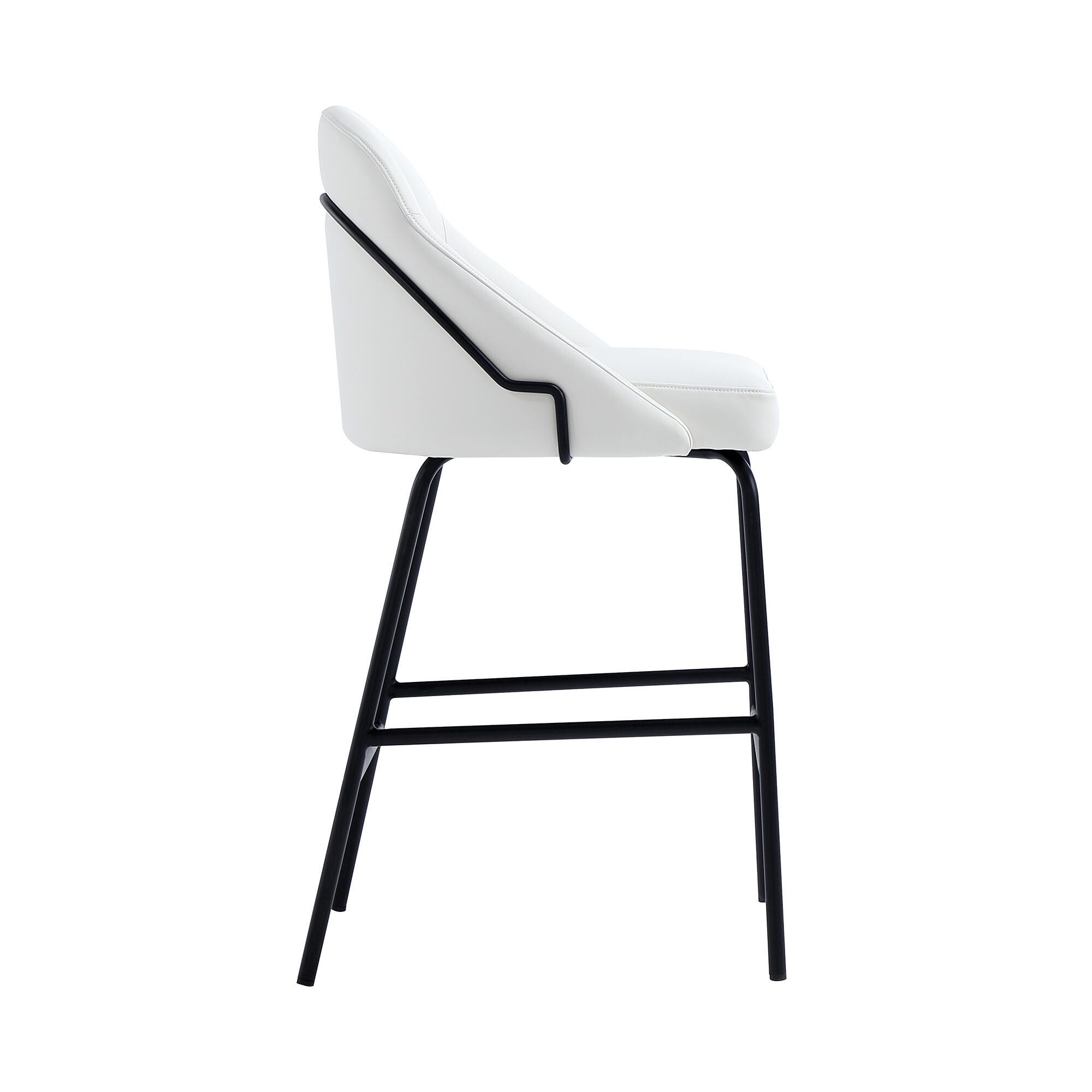 Manhattan Comfort Gracie Counter Height Bar Stool, White/Black, large