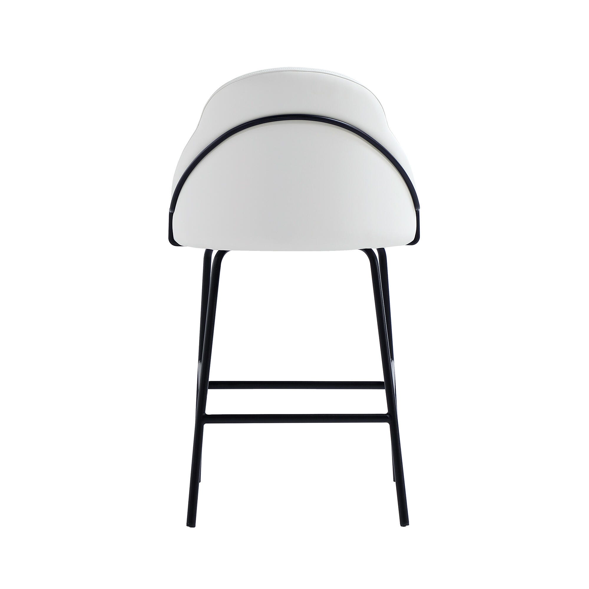 Manhattan Comfort Gracie Counter Height Bar Stool, White/Black, large