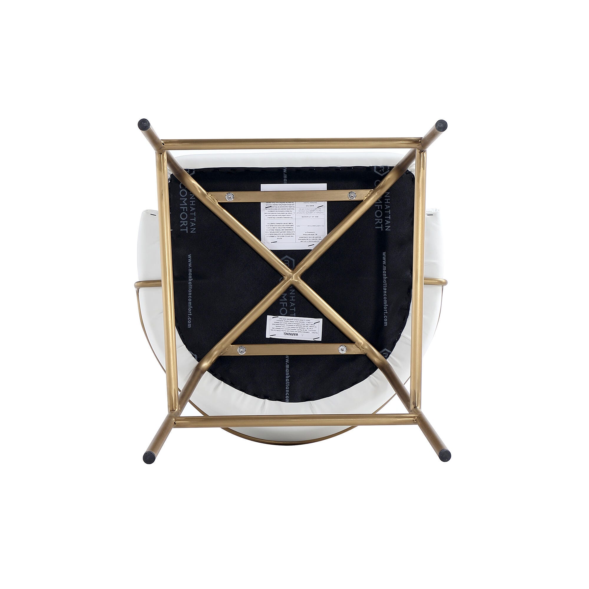 Manhattan Comfort Gracie Counter Height Bar Stool, White/Gold, large
