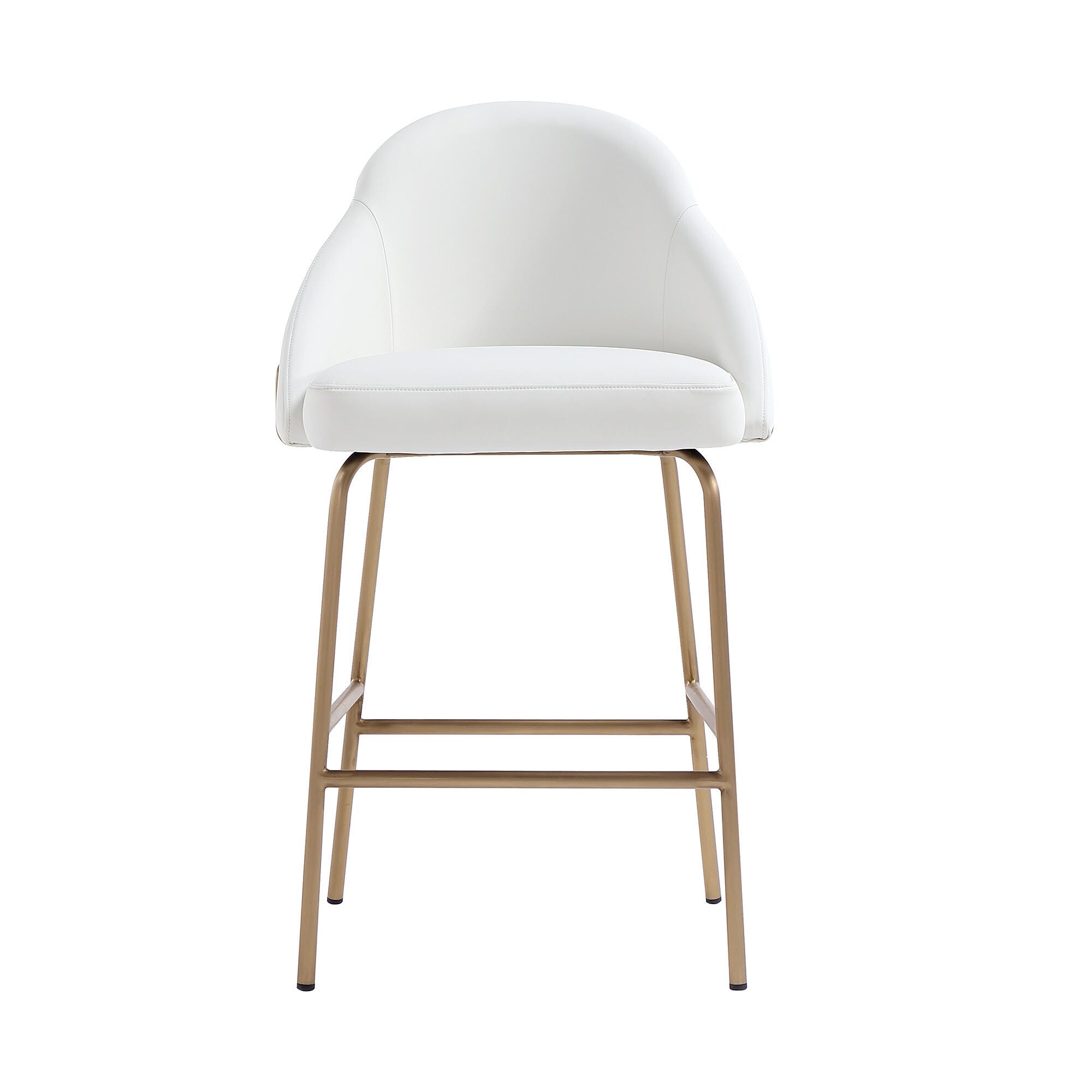 Manhattan Comfort Gracie Counter Height Bar Stool, White/Gold, large