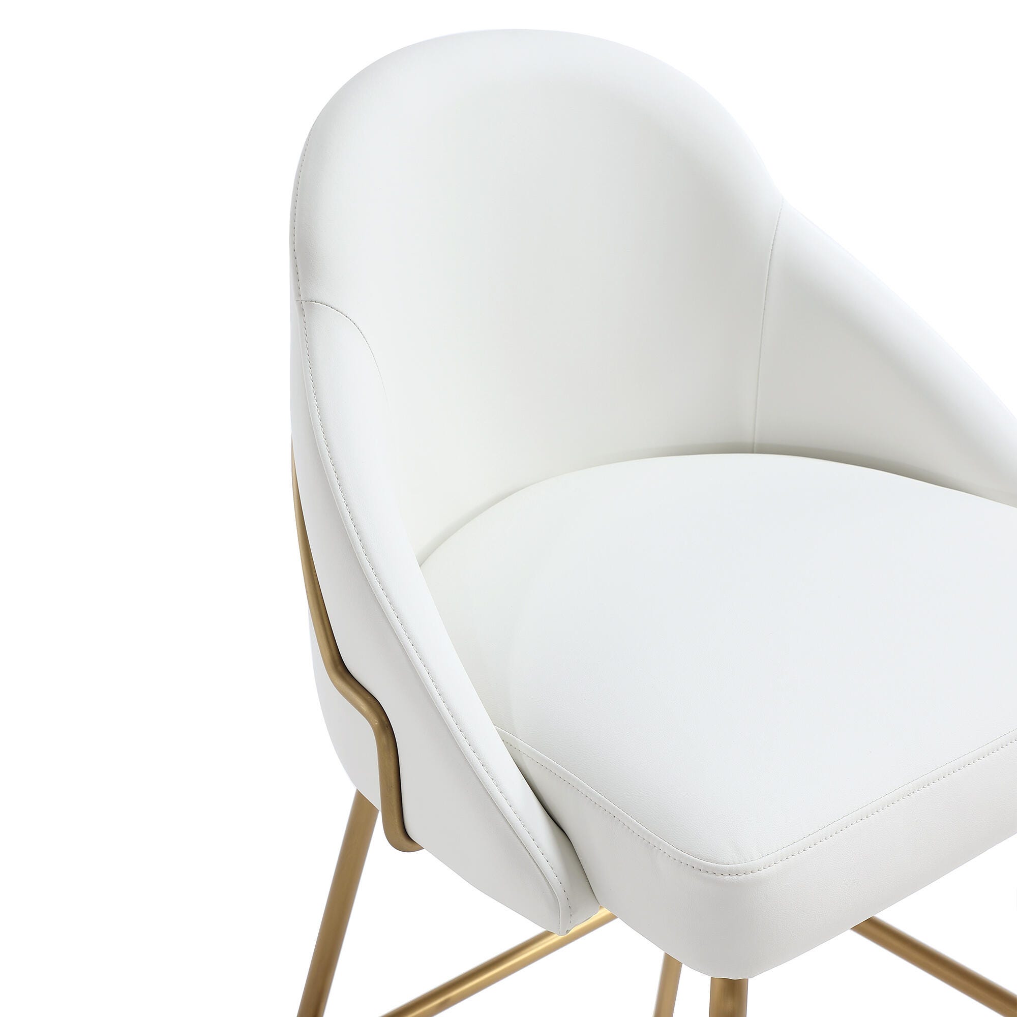 Manhattan Comfort Gracie Counter Height Bar Stool, White/Gold, large