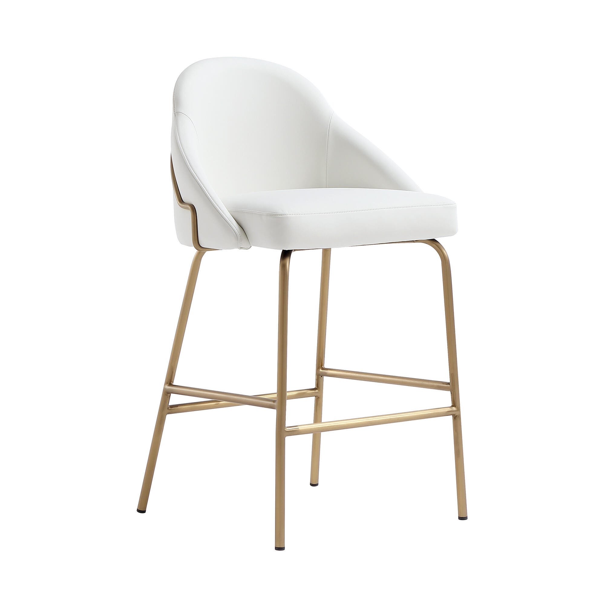 Manhattan Comfort Gracie Counter Height Bar Stool, White/Gold, large