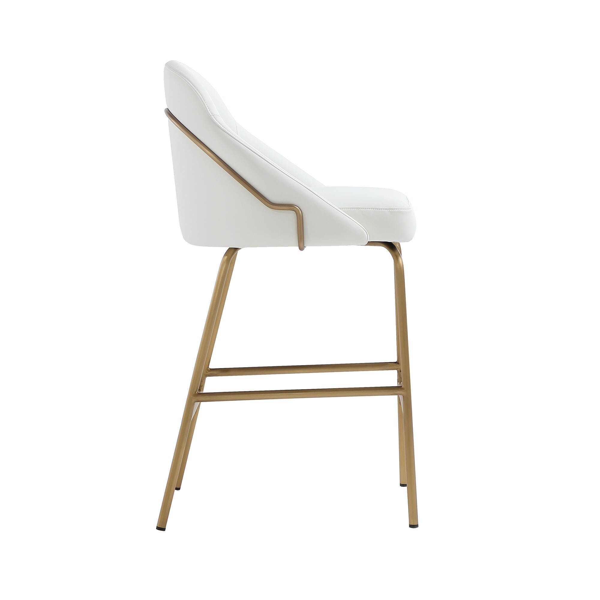 Manhattan Comfort Gracie Counter Height Bar Stool, White/Gold, large