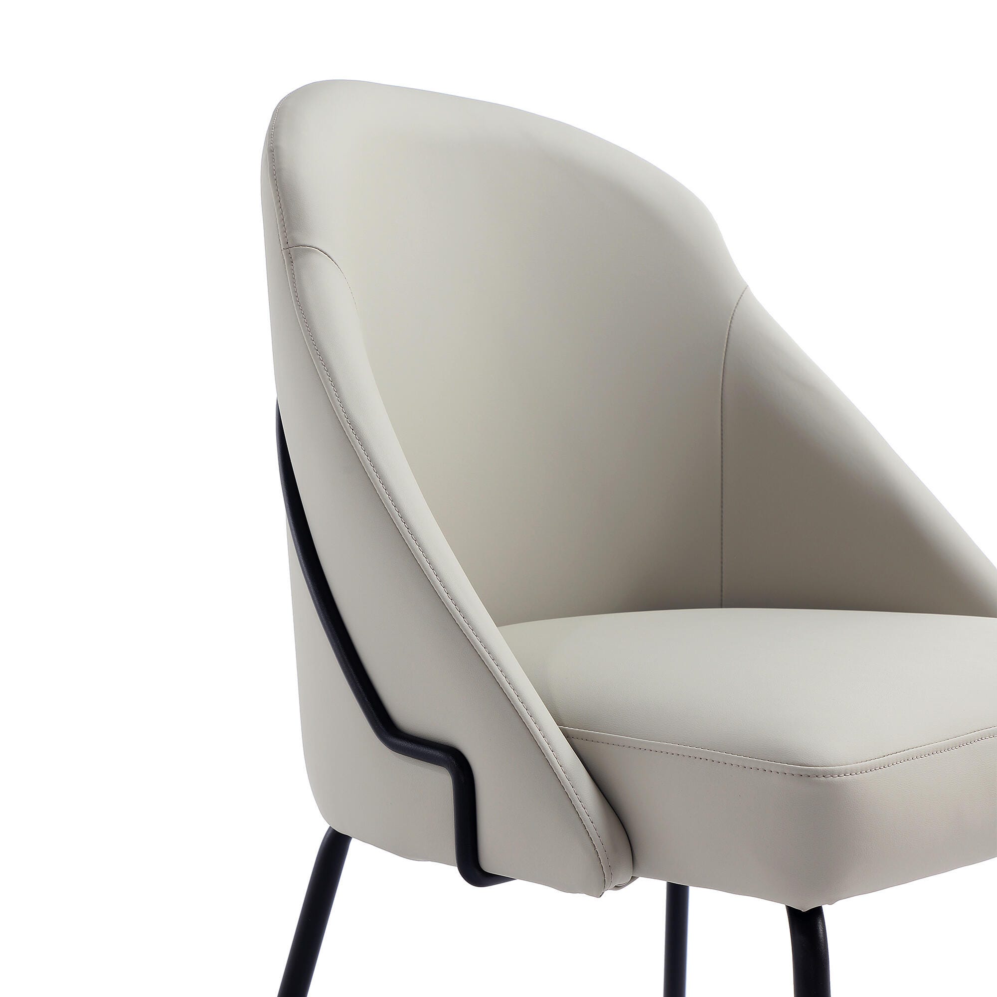Manhattan Comfort Gracie Dining Chair, Stone/Black, large
