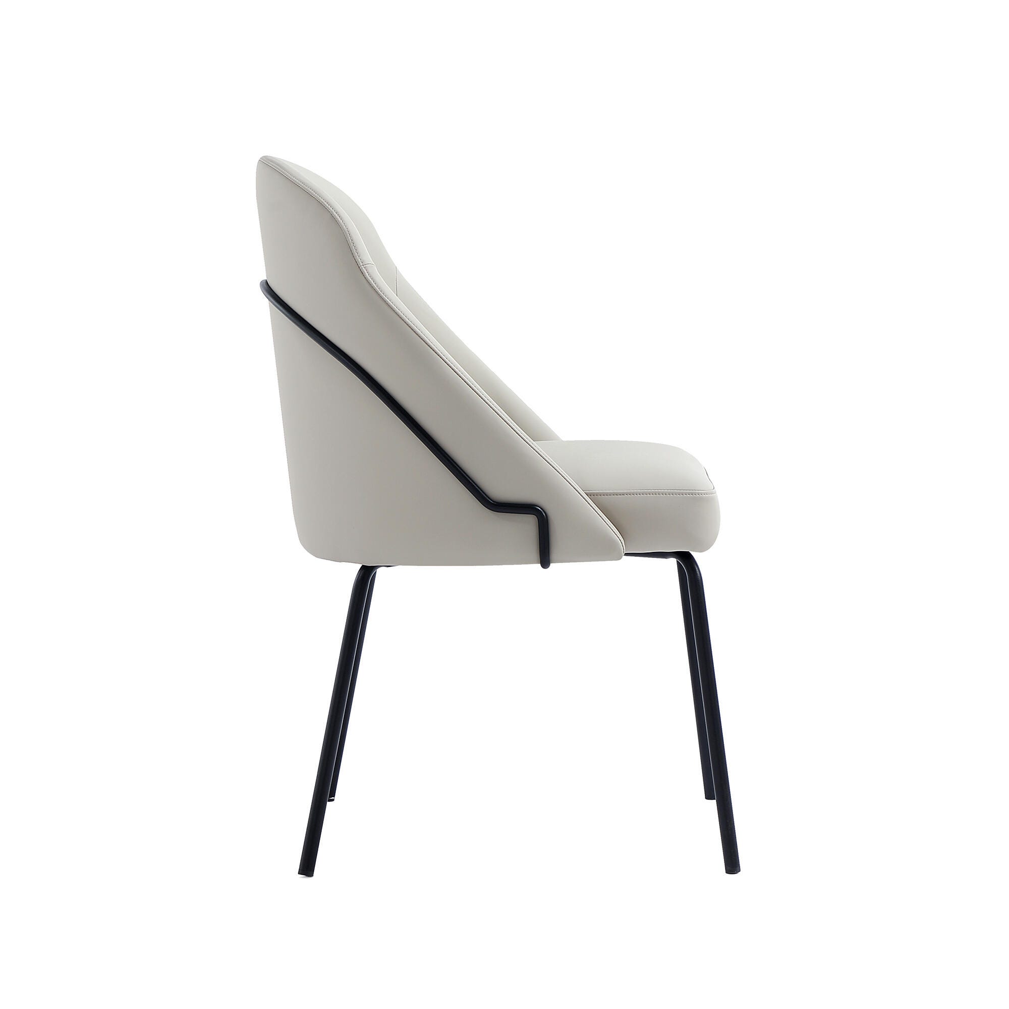 Manhattan Comfort Gracie Dining Chair, Stone/Black, large