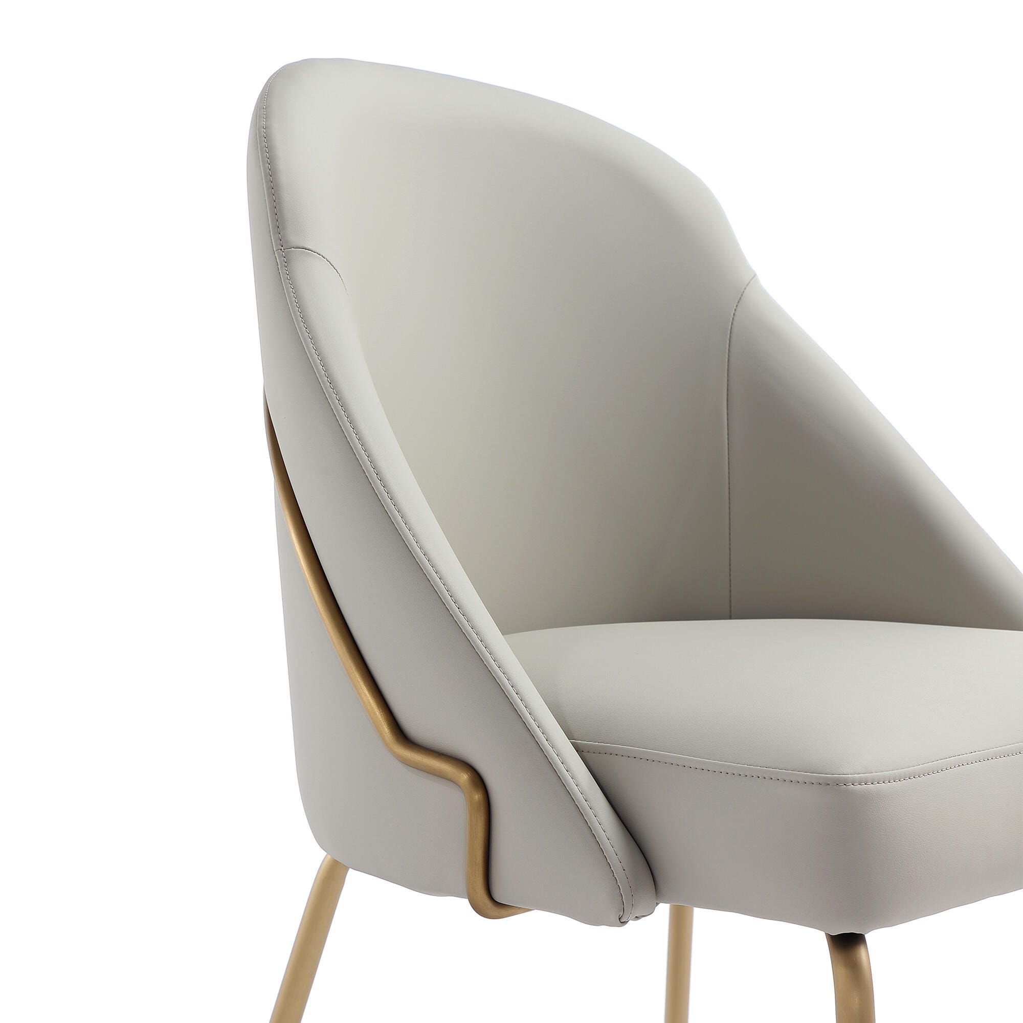 Manhattan Comfort Gracie Dining Chair, Stone/Gold, large