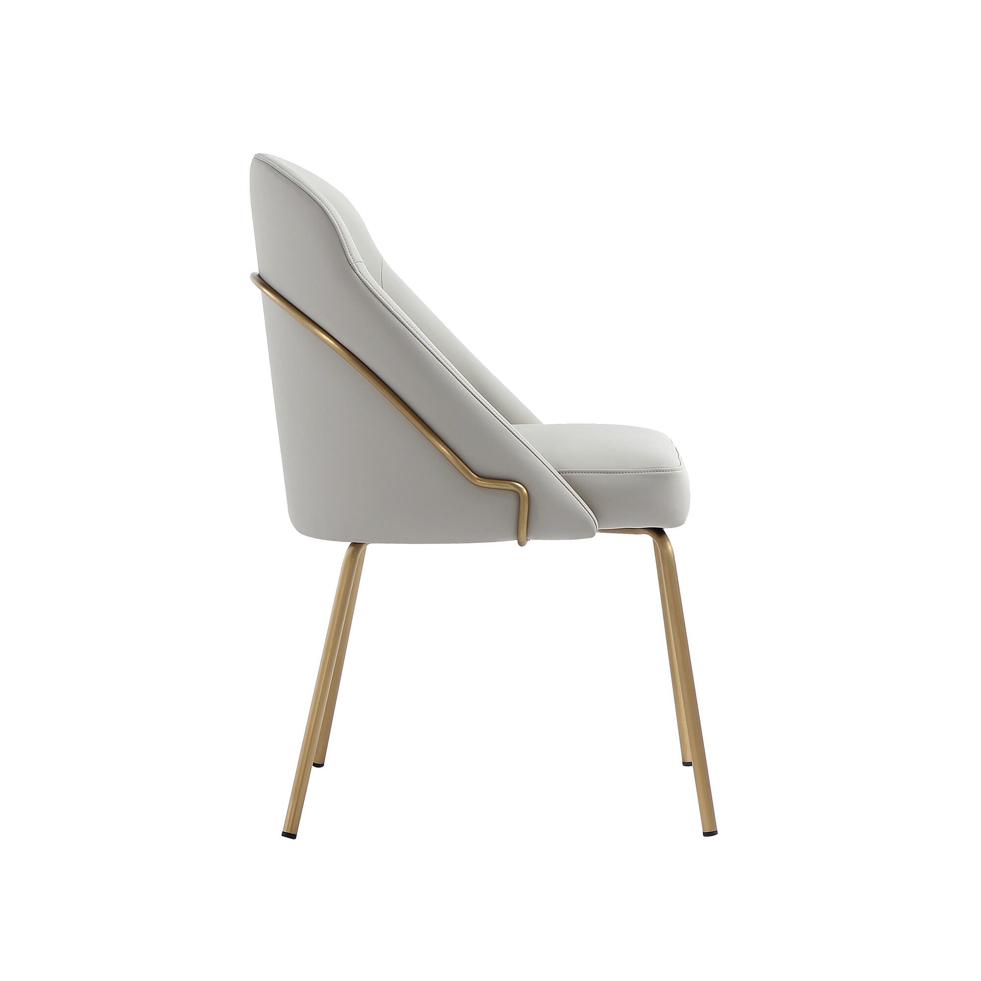 Manhattan Comfort Gracie Dining Chair, Stone/Gold, large