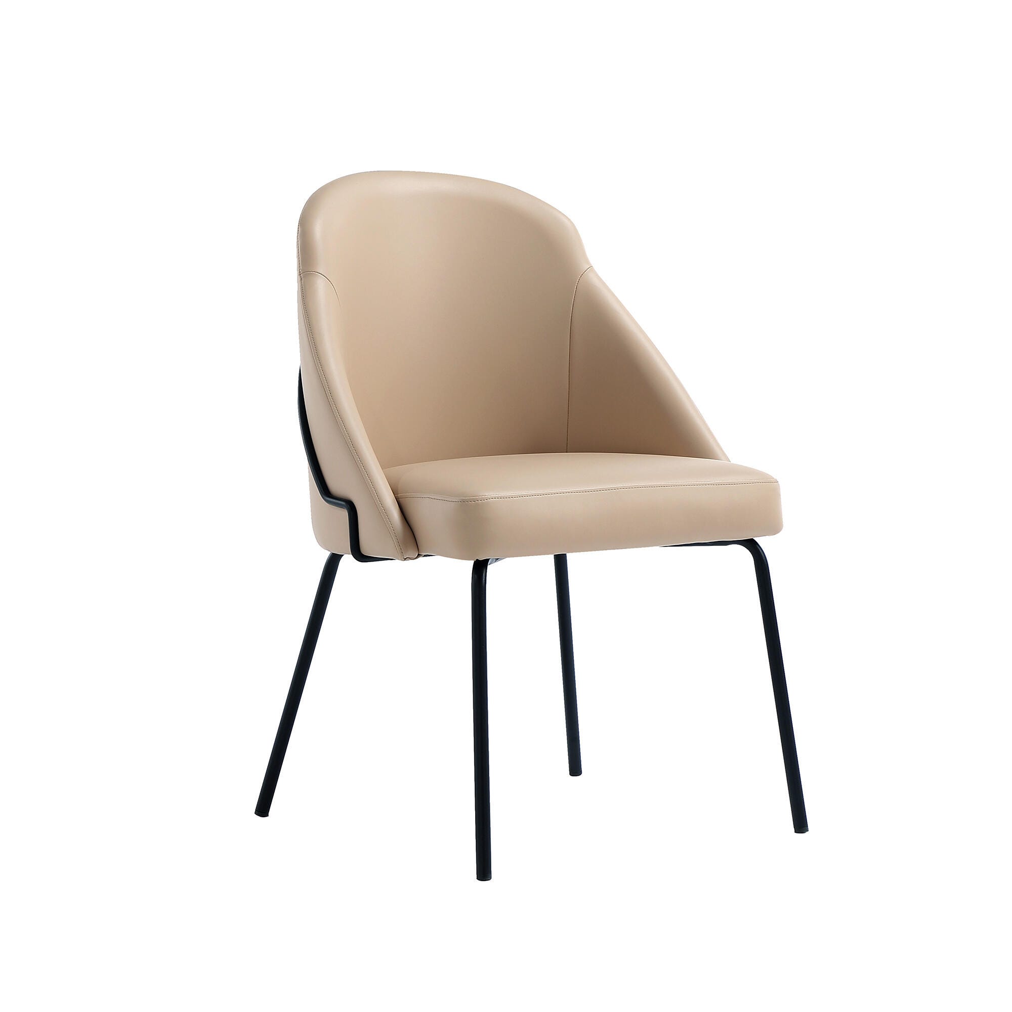 Manhattan Comfort Gracie Dining Chair, Tan/Black, large