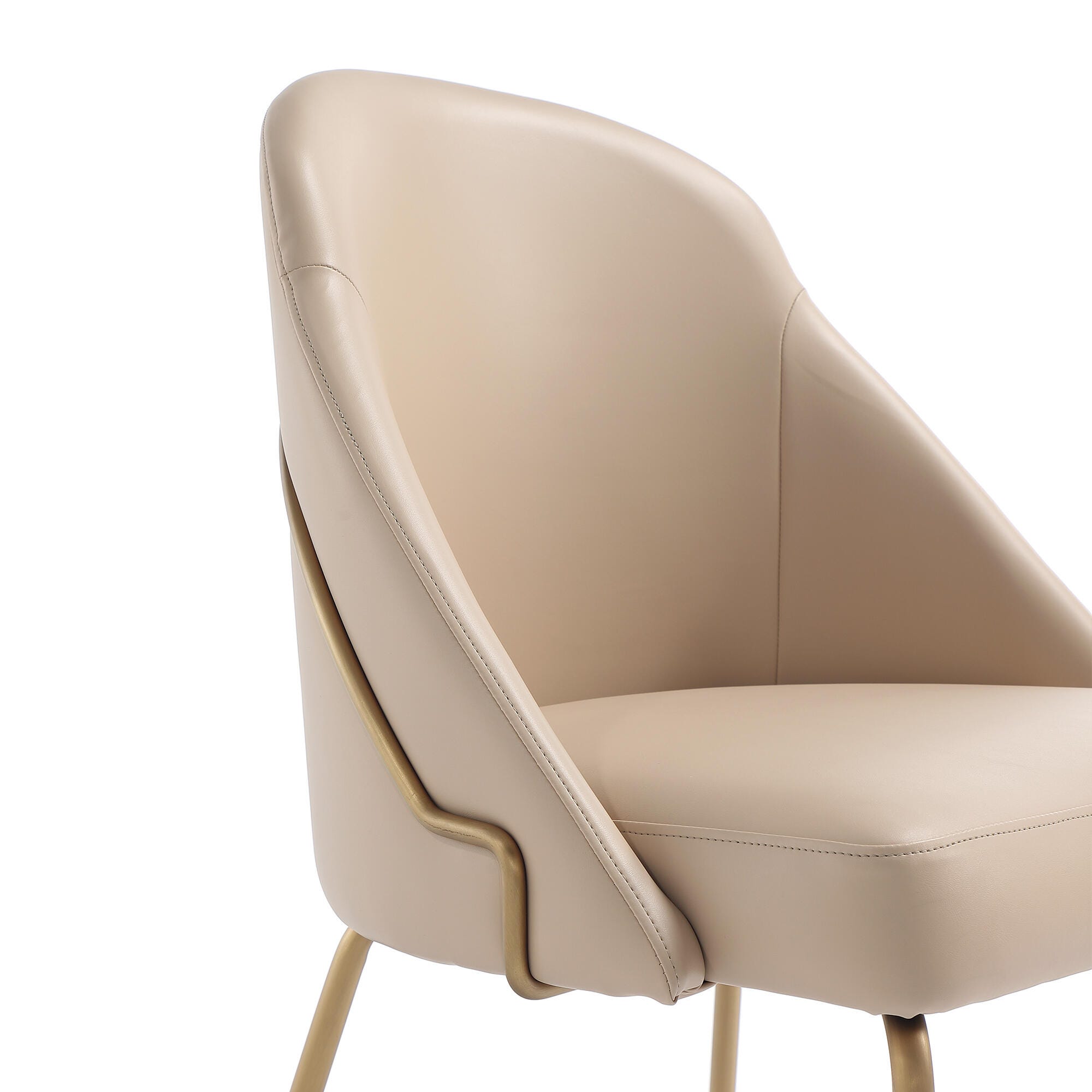 Manhattan Comfort Gracie Dining Chair, Tan/Gold, large