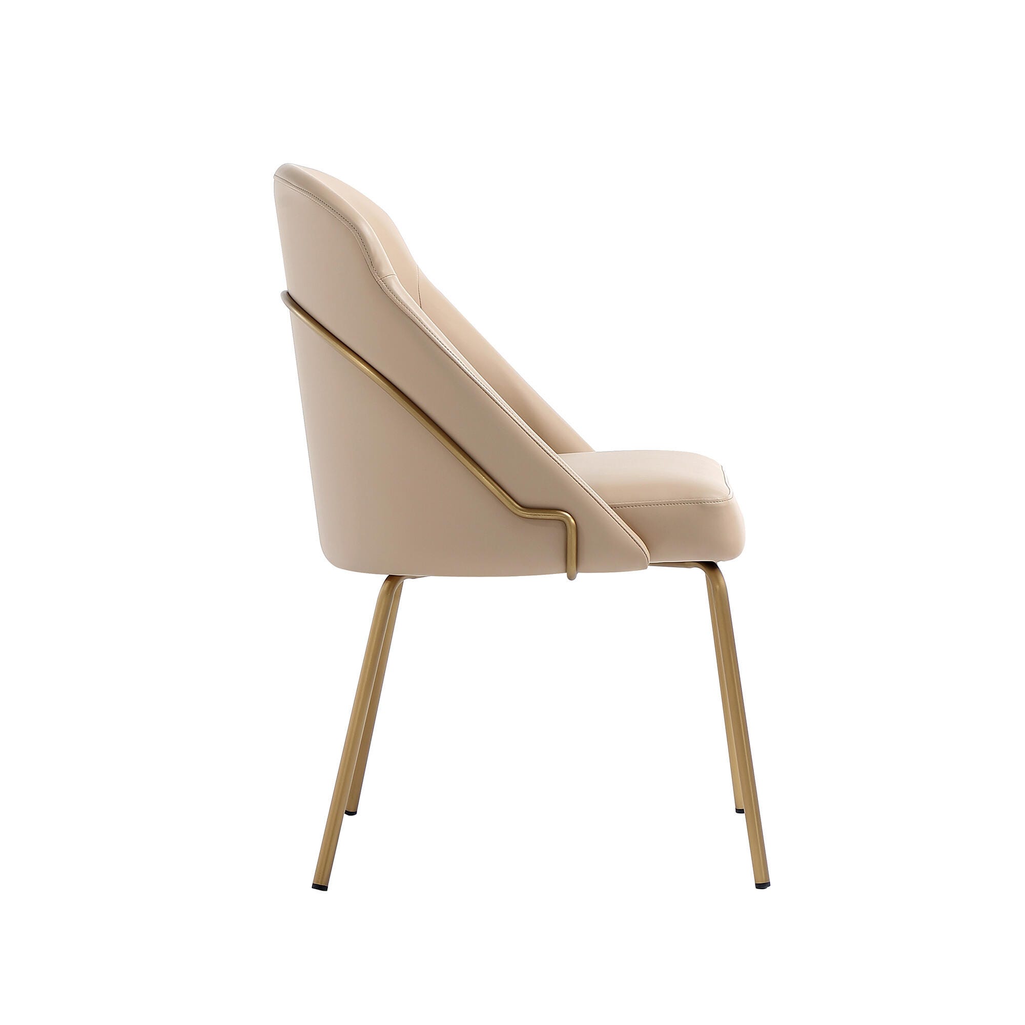 Manhattan Comfort Gracie Dining Chair, Tan/Gold, large