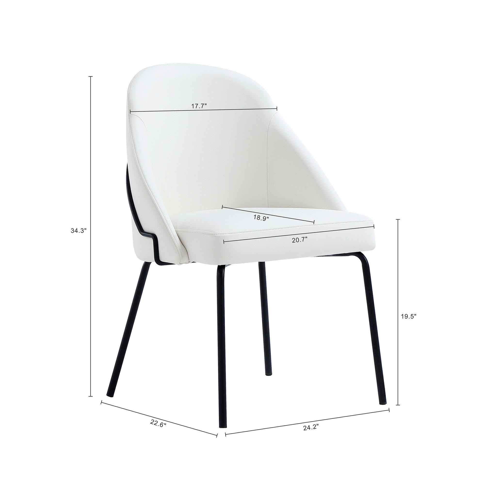 Manhattan Comfort Gracie Dining Chair, White/Black, large