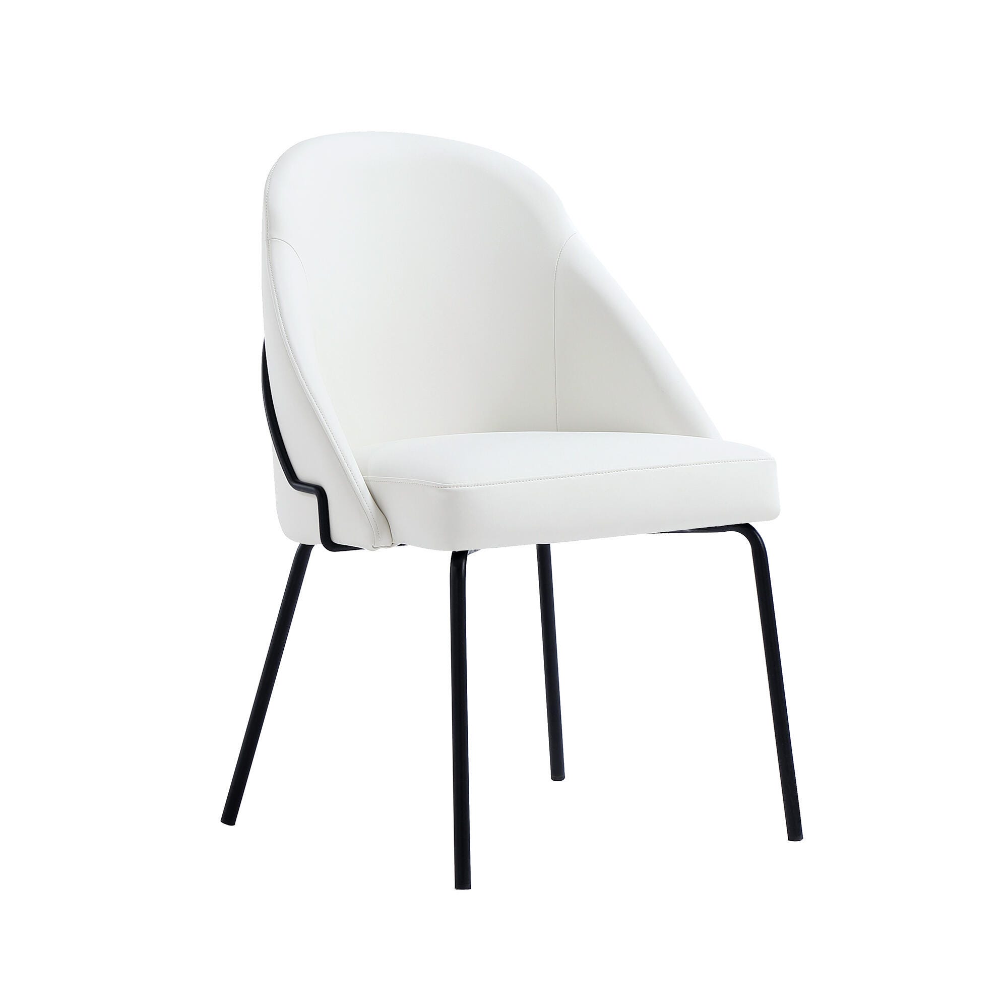 Manhattan Comfort Gracie Dining Chair, White/Black, large