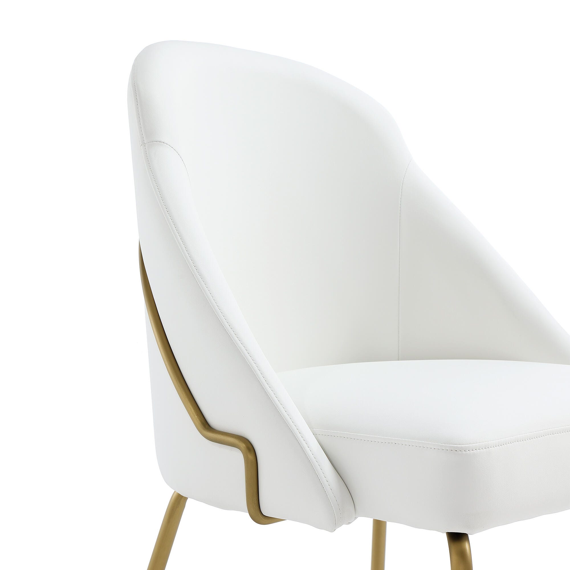 Manhattan Comfort Gracie Dining Chair, White/Gold, large