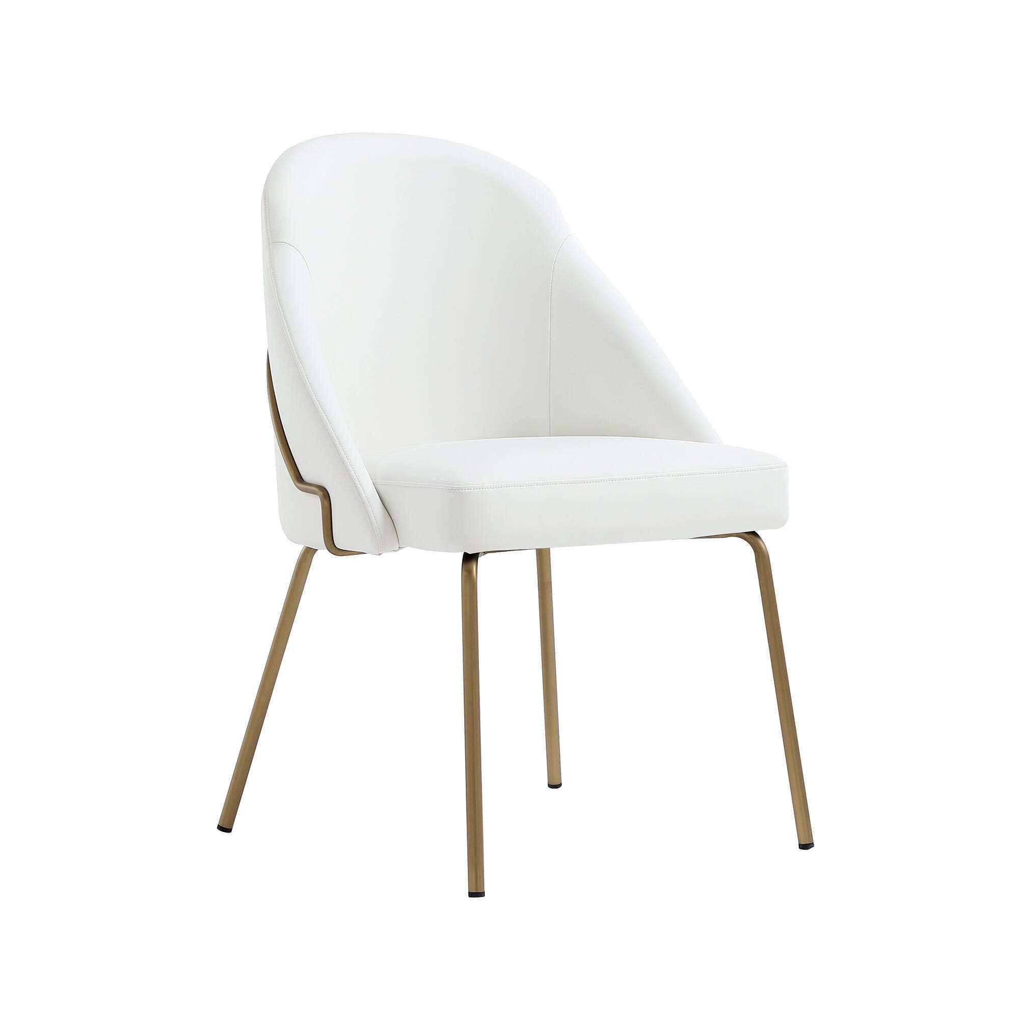 Manhattan Comfort Gracie Dining Chair, White/Gold, large