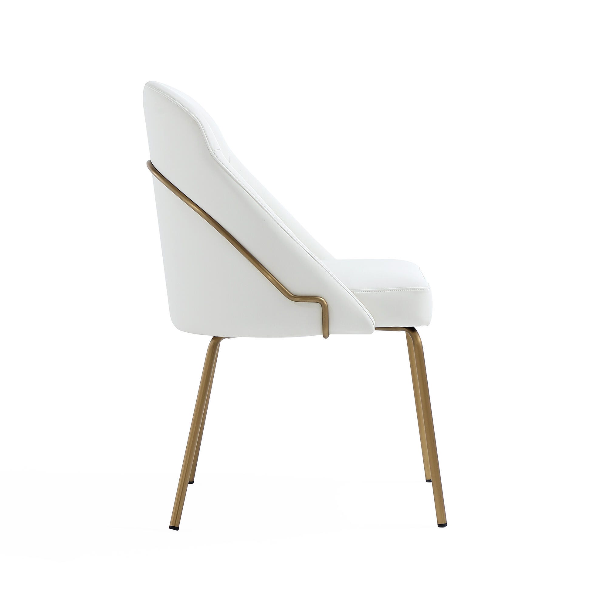 Manhattan Comfort Gracie Dining Chair, White/Gold, large