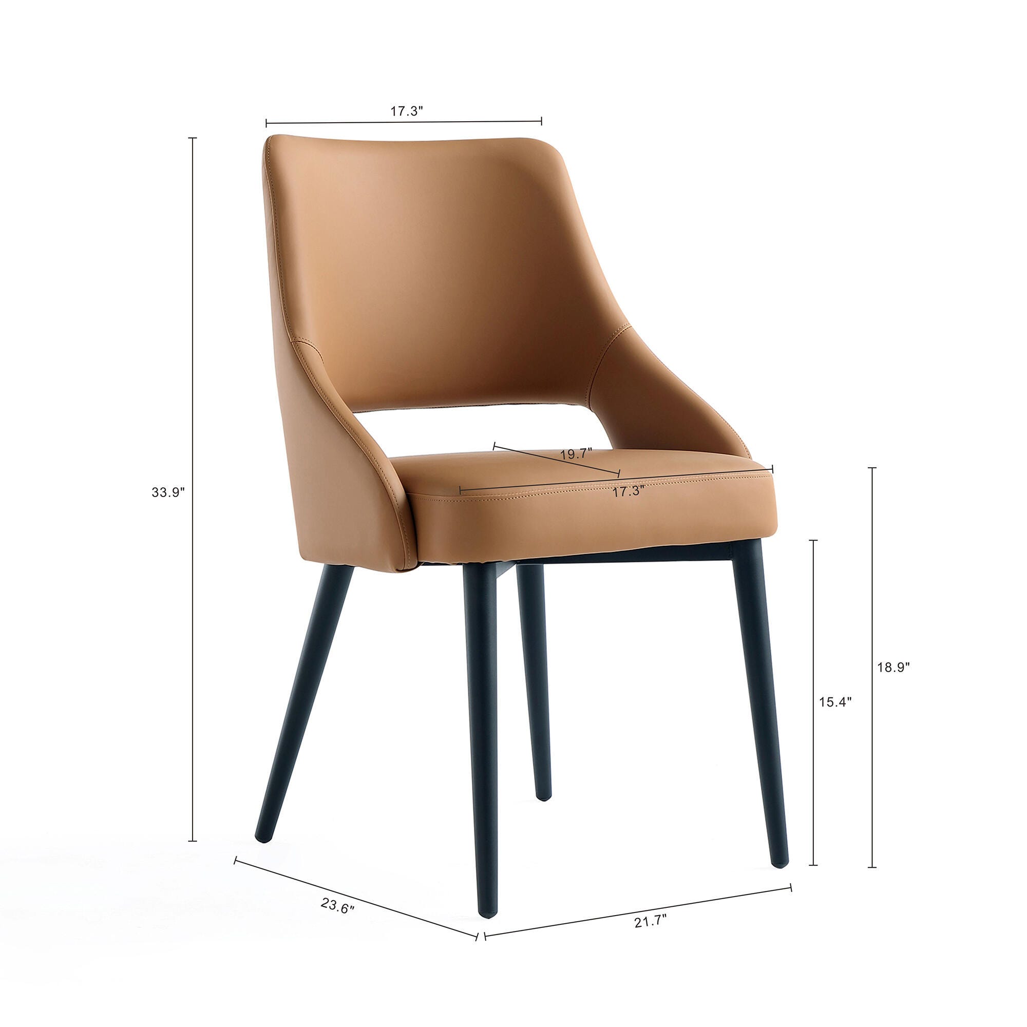 Manhattan Comfort Tremont Dining Chair, Saddle, large
