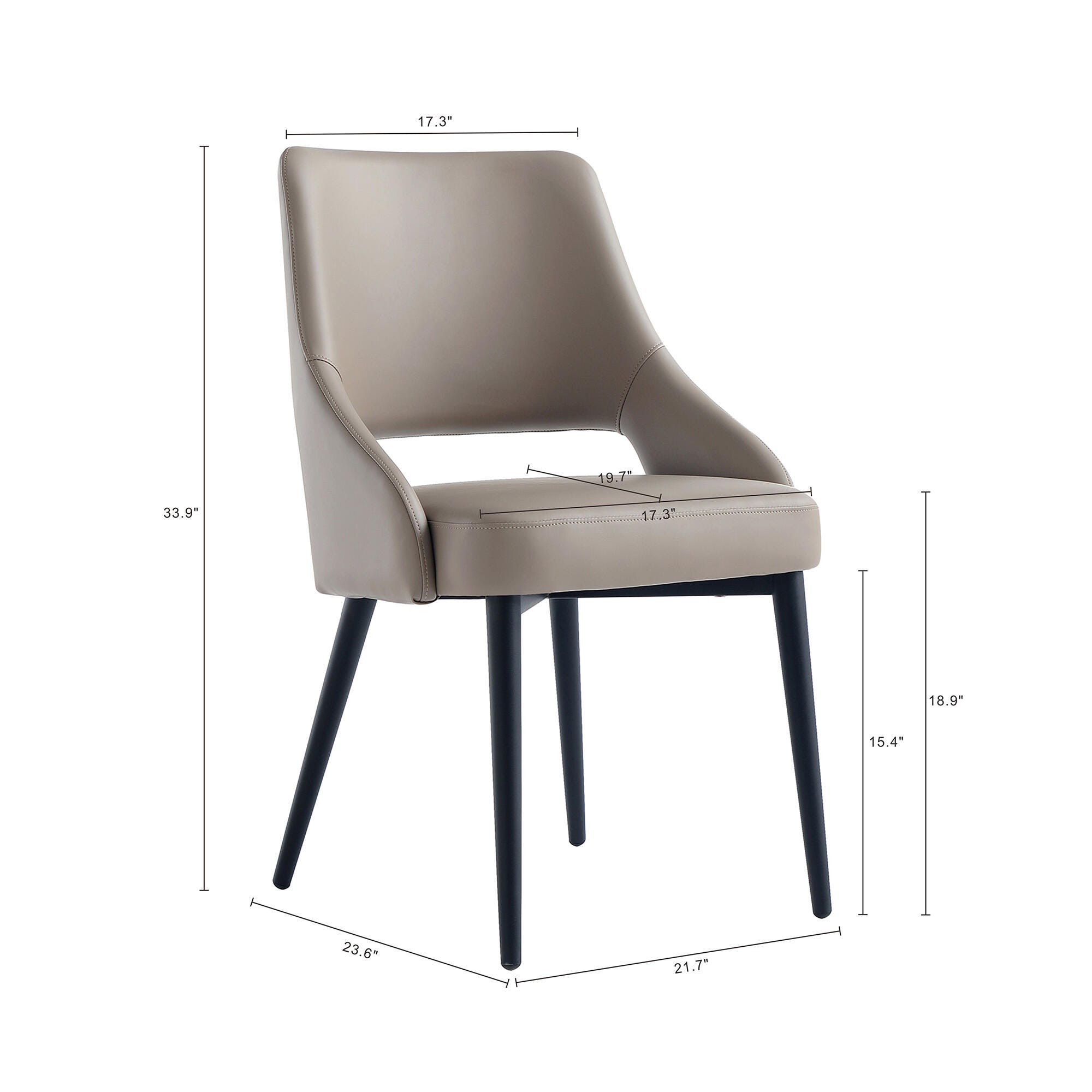 Manhattan Comfort Tremont Dining Chair, Taupe, large